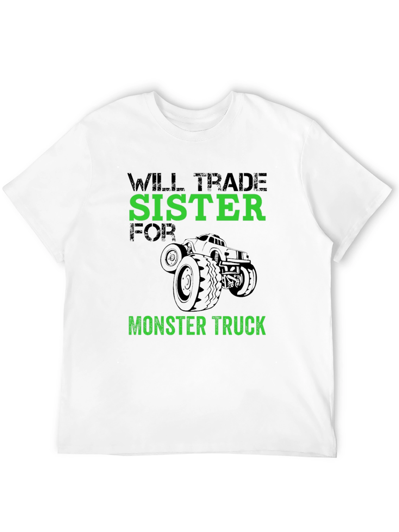 Black Will Trade Sister for Monster Truck Black Graphic T-Shirt view 12