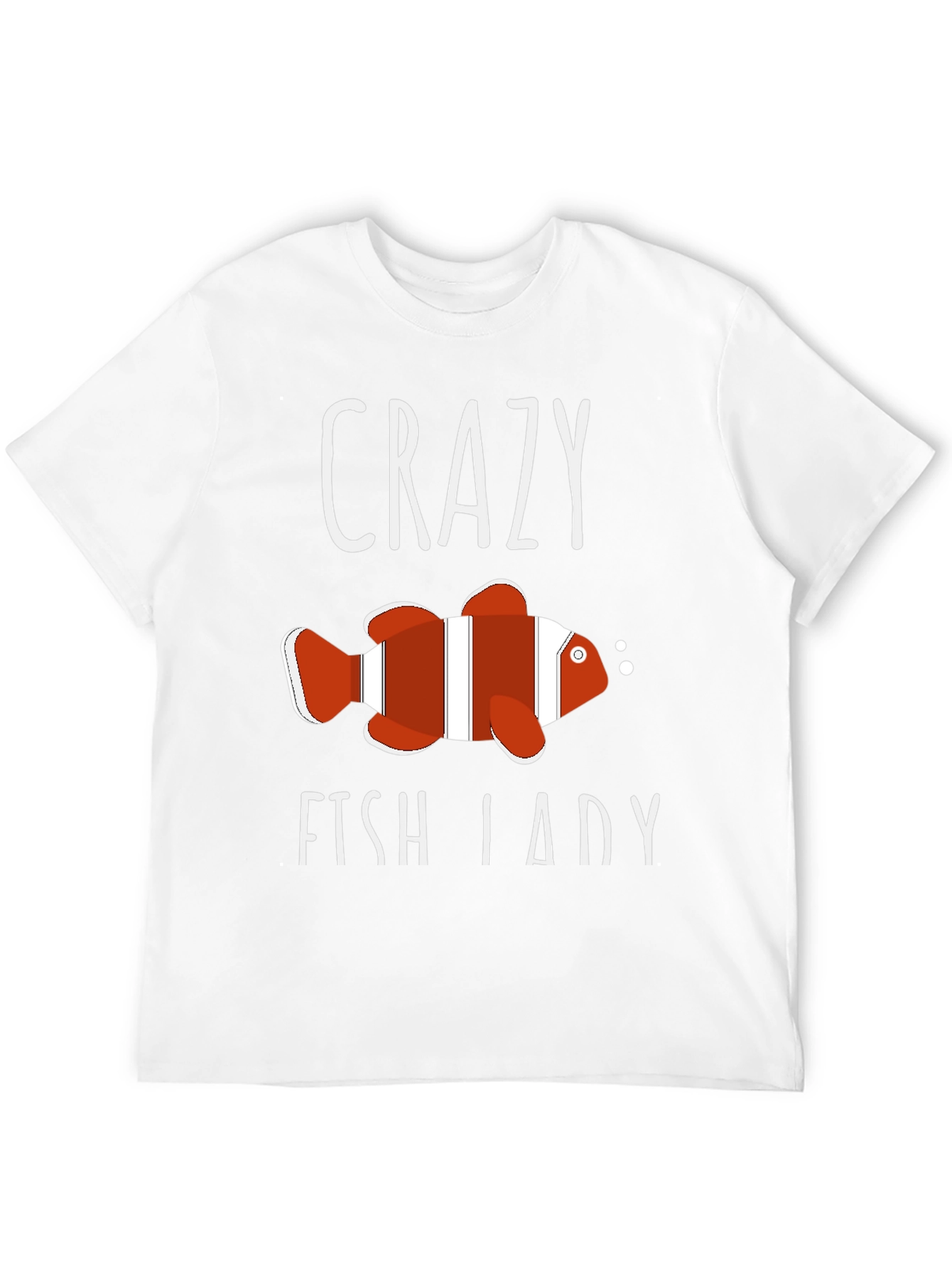 Black Crazy Fish Lady T-Shirt - Novelty Graphic Tee view 12