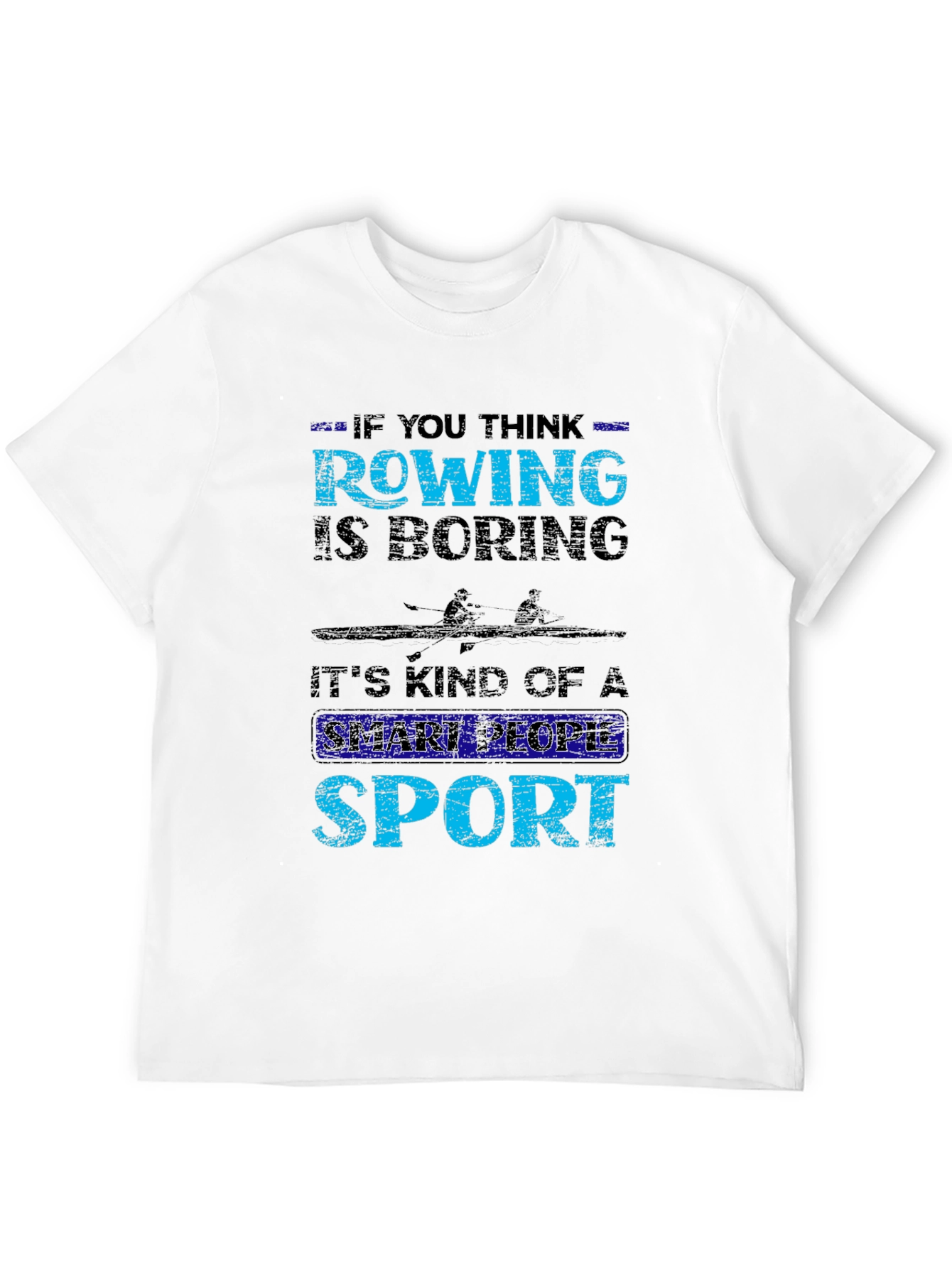 Black Rowing Smart People Sport Graphic T-Shirt view 12