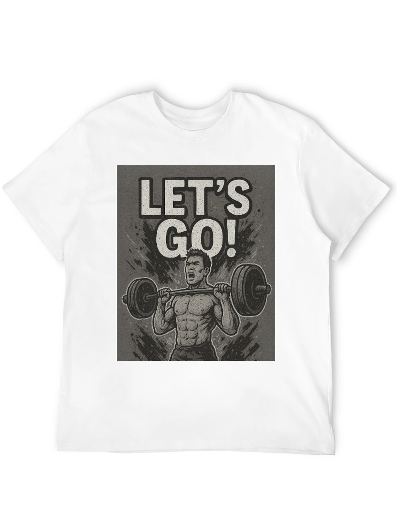 Black Let's Go Weightlifting Black T-Shirt view 12