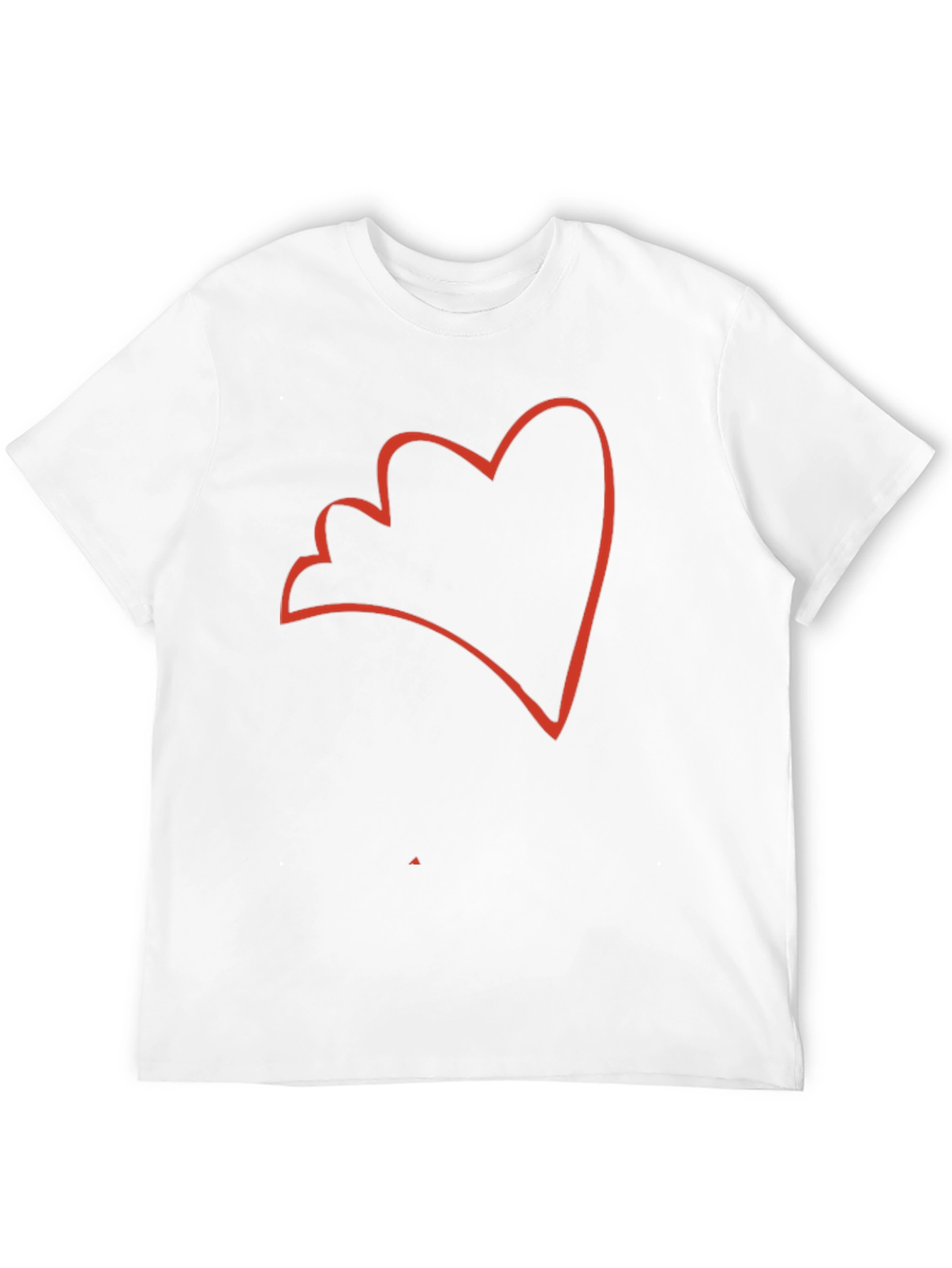 Black Abstract Heart Outline Men's Black T-Shirt view 12