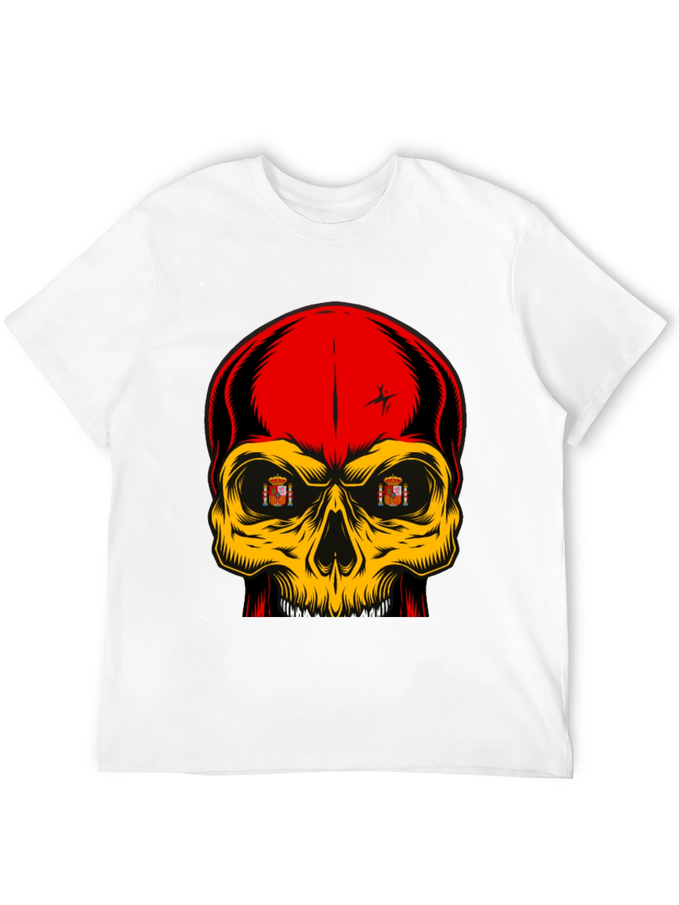 Black Spanish Flag Skull Graphic T-Shirt view 12