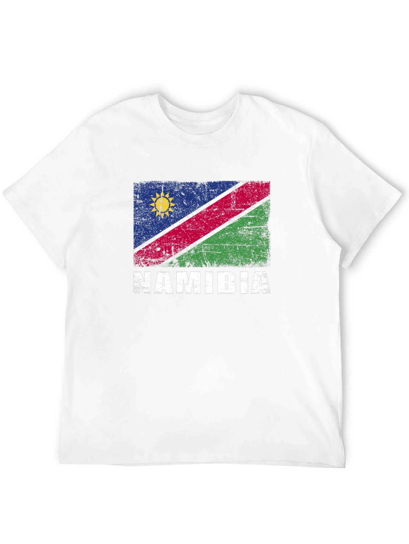 Black Namibia Flag T-Shirt - Vintage Graphic Tee view 12