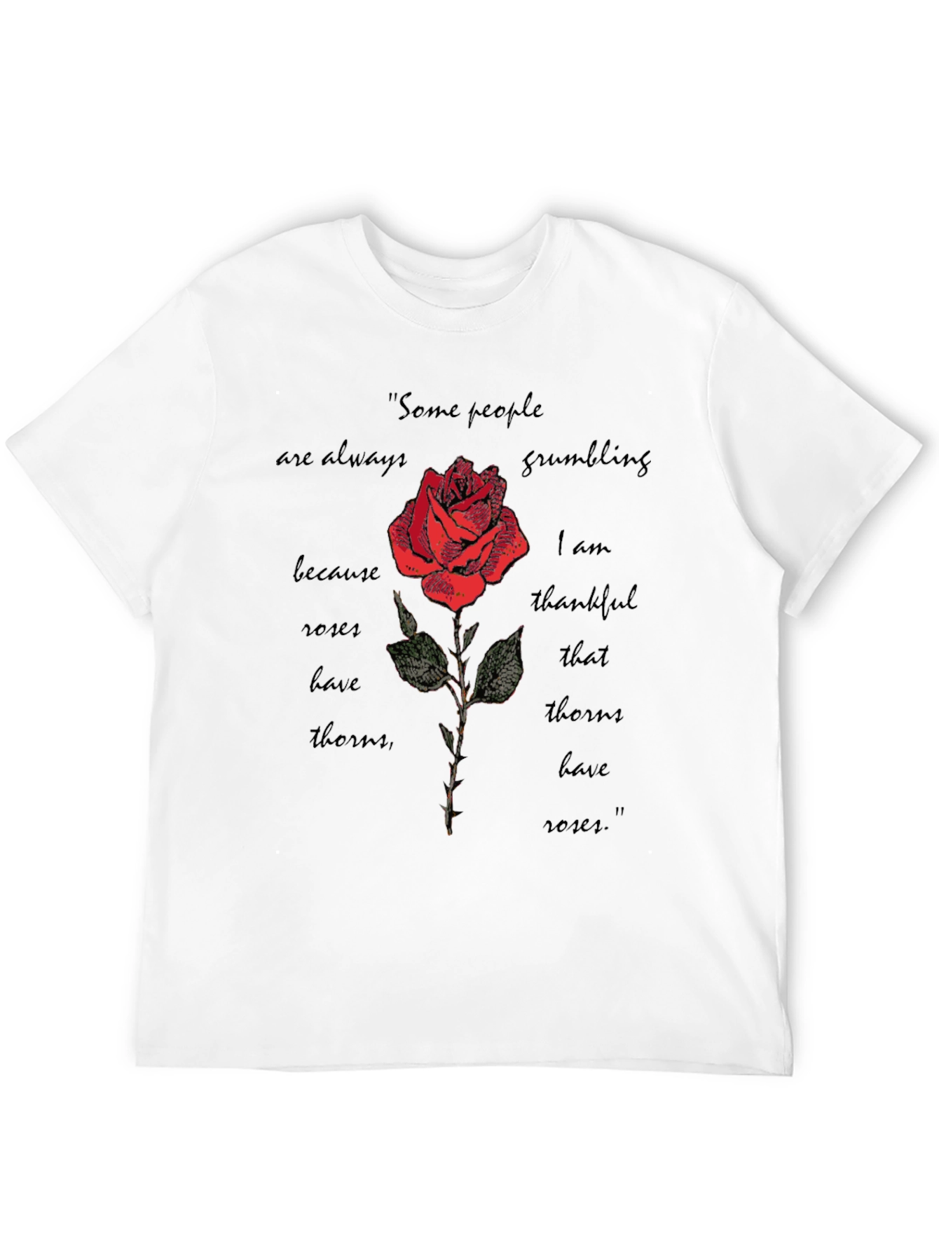Rose & Thorns T-Shirt: Gratefulness Graphic Tee - 12