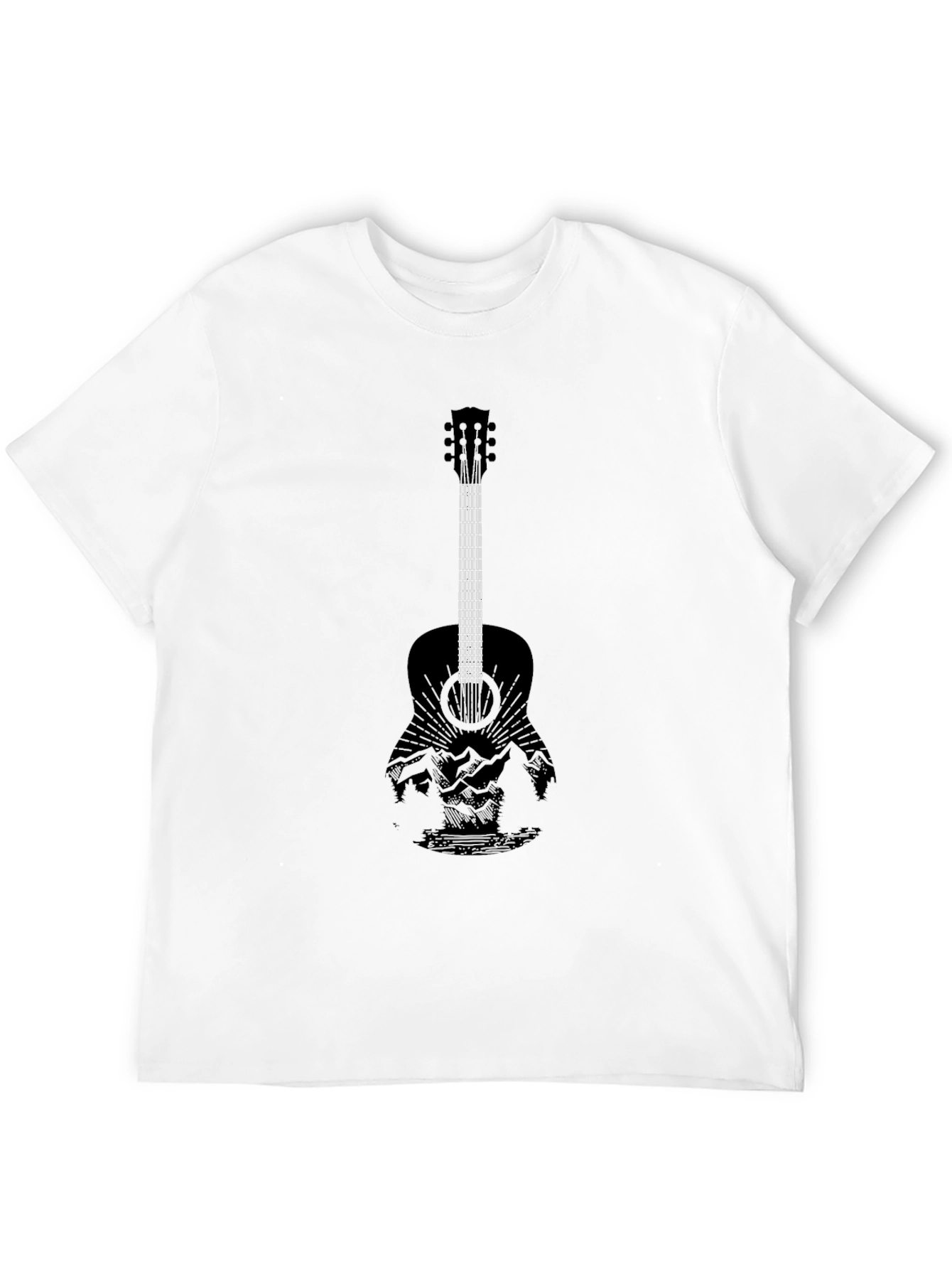 Black Guitar Landscape Graphic Tee - Black view 12