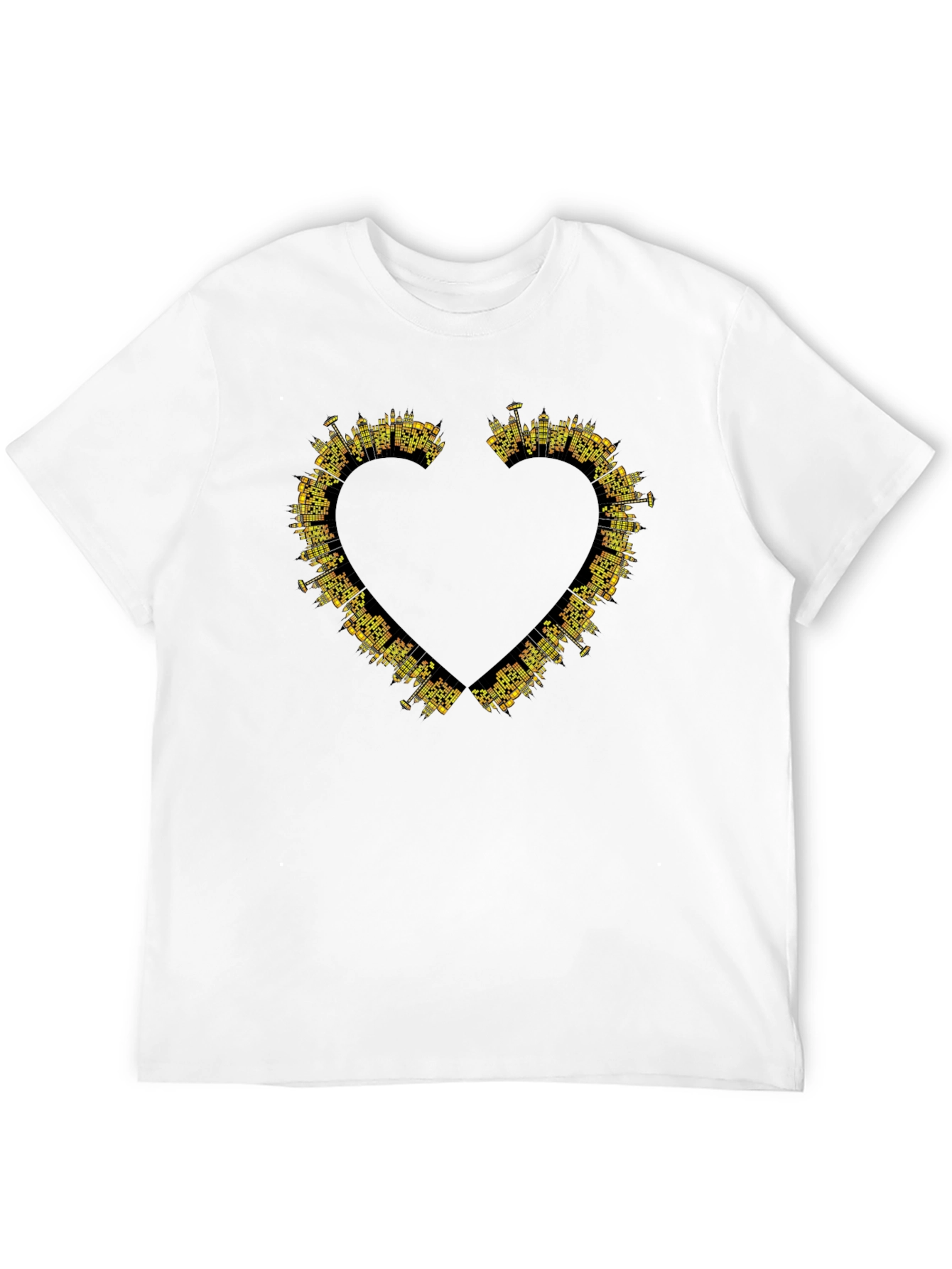 Black City Skyline Heart Tee - Black view 12