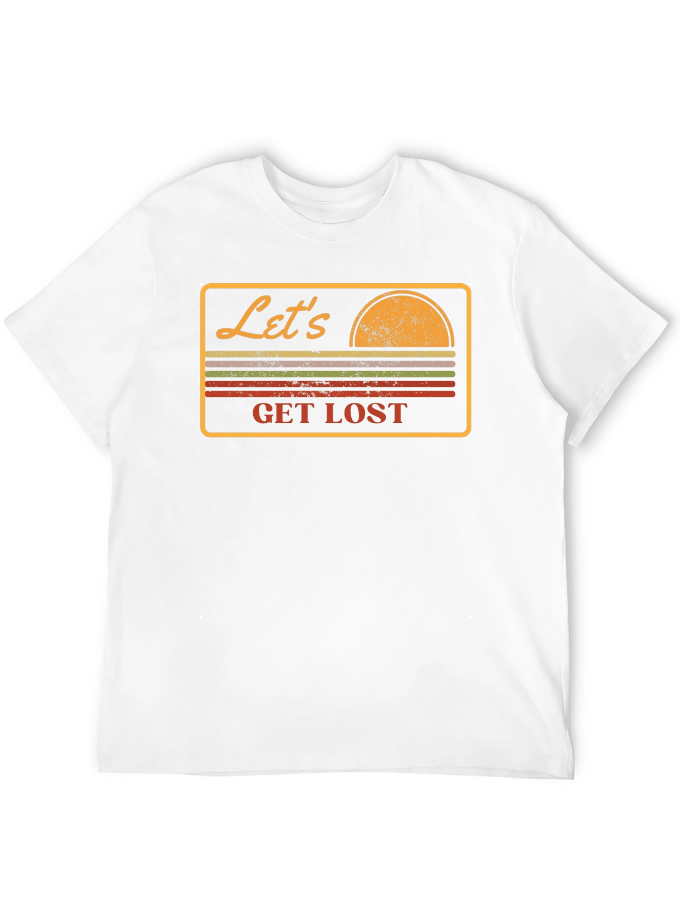 Black Let's Get Lost Retro Graphic T-Shirt view 12