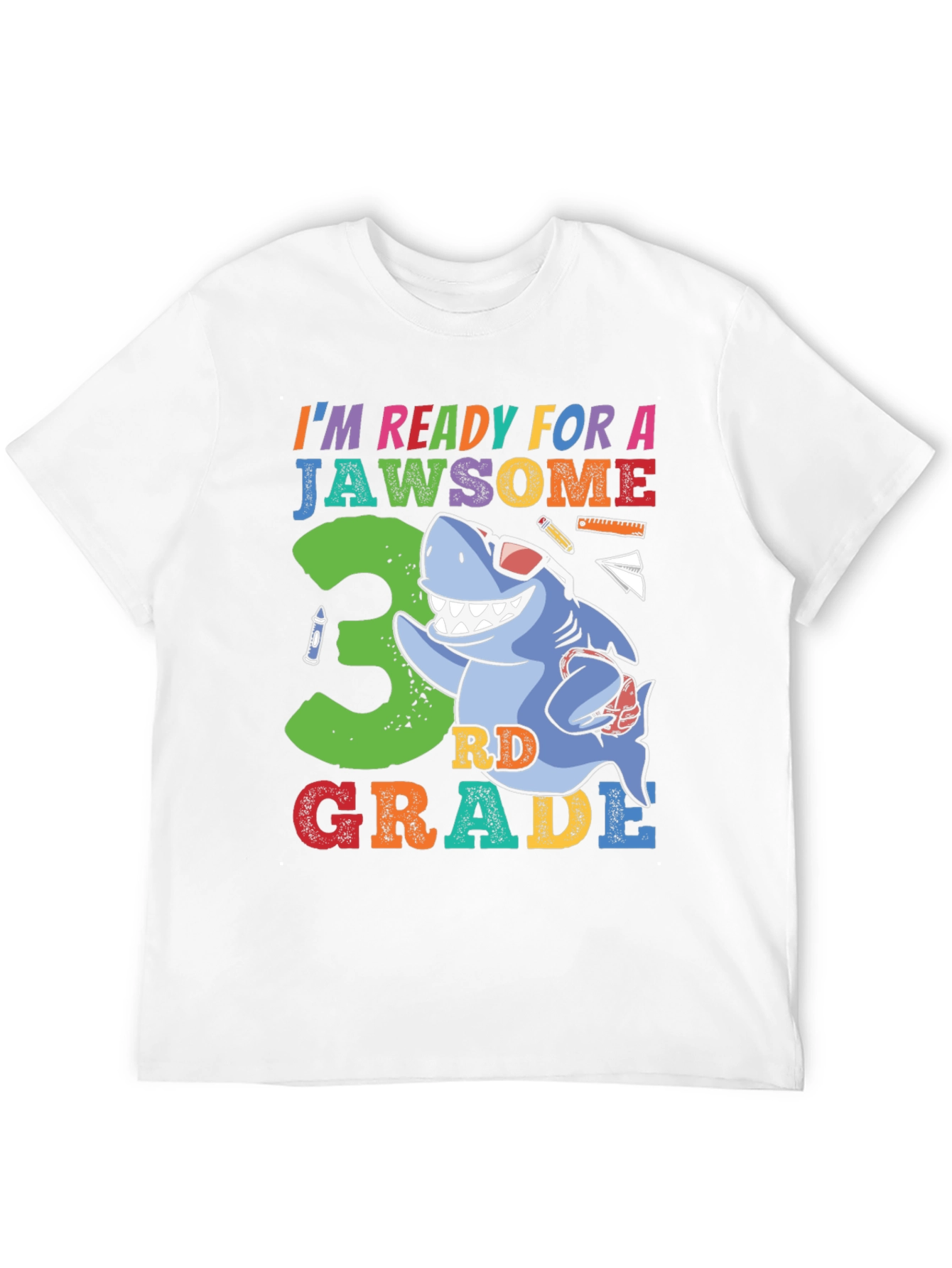Black Jawsome 3rd Grade Shark T-Shirt view 12