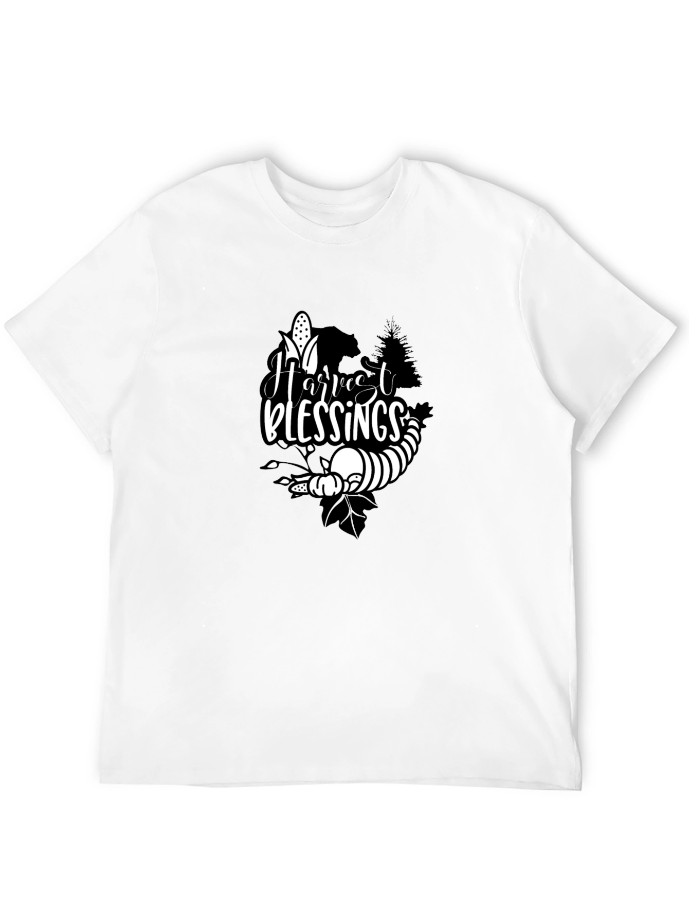 Black Harvest Blessings Black T-Shirt view 12