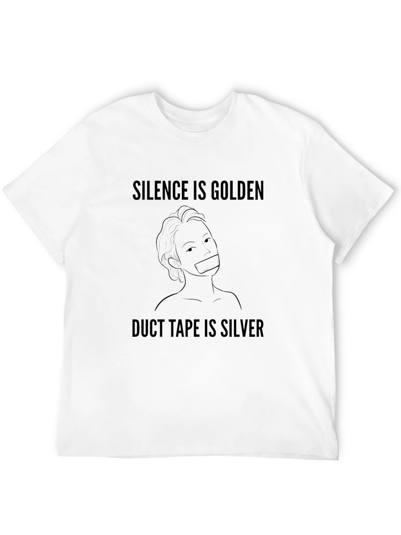 Black Silence is Golden Funny Graphic T-Shirt view 12