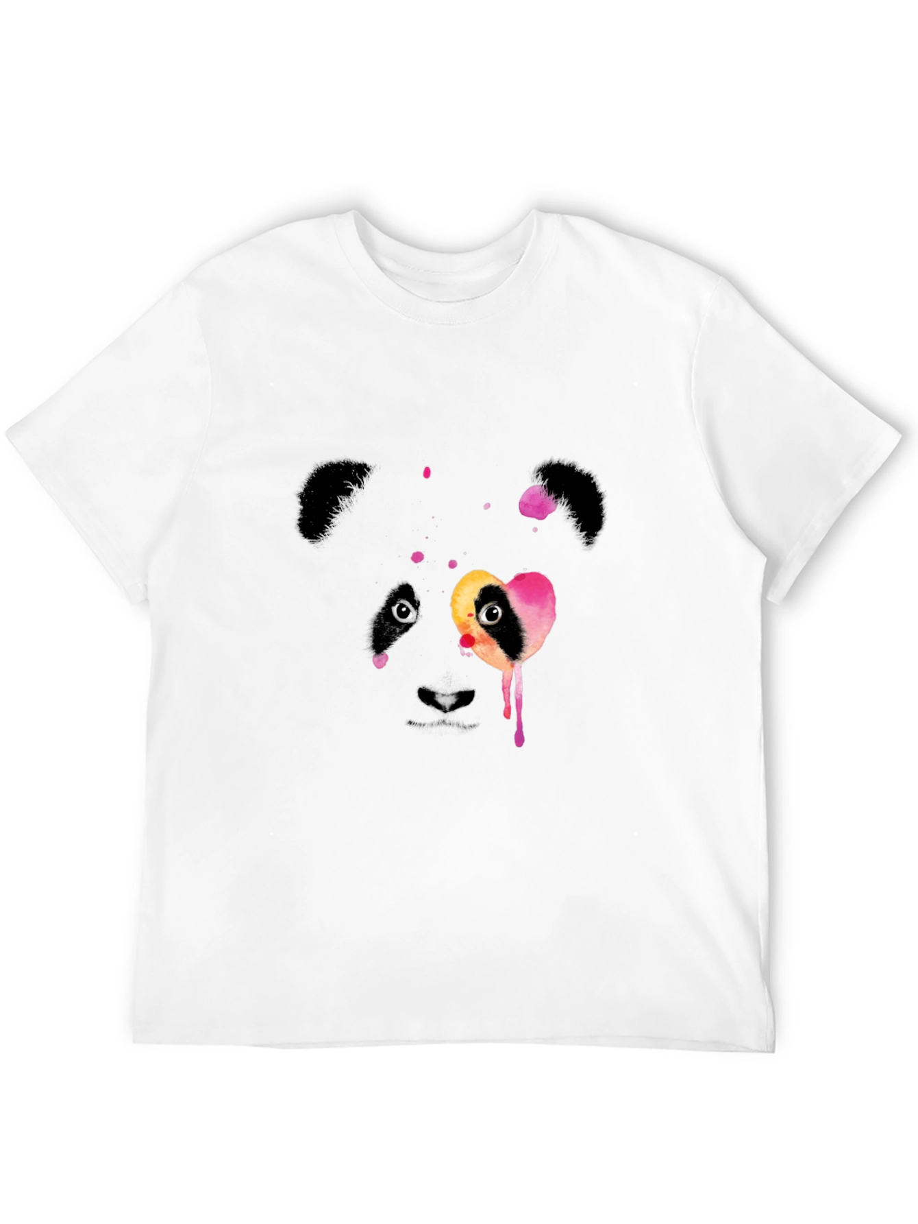 Black Watercolor Panda Graphic Black T-Shirt view 12
