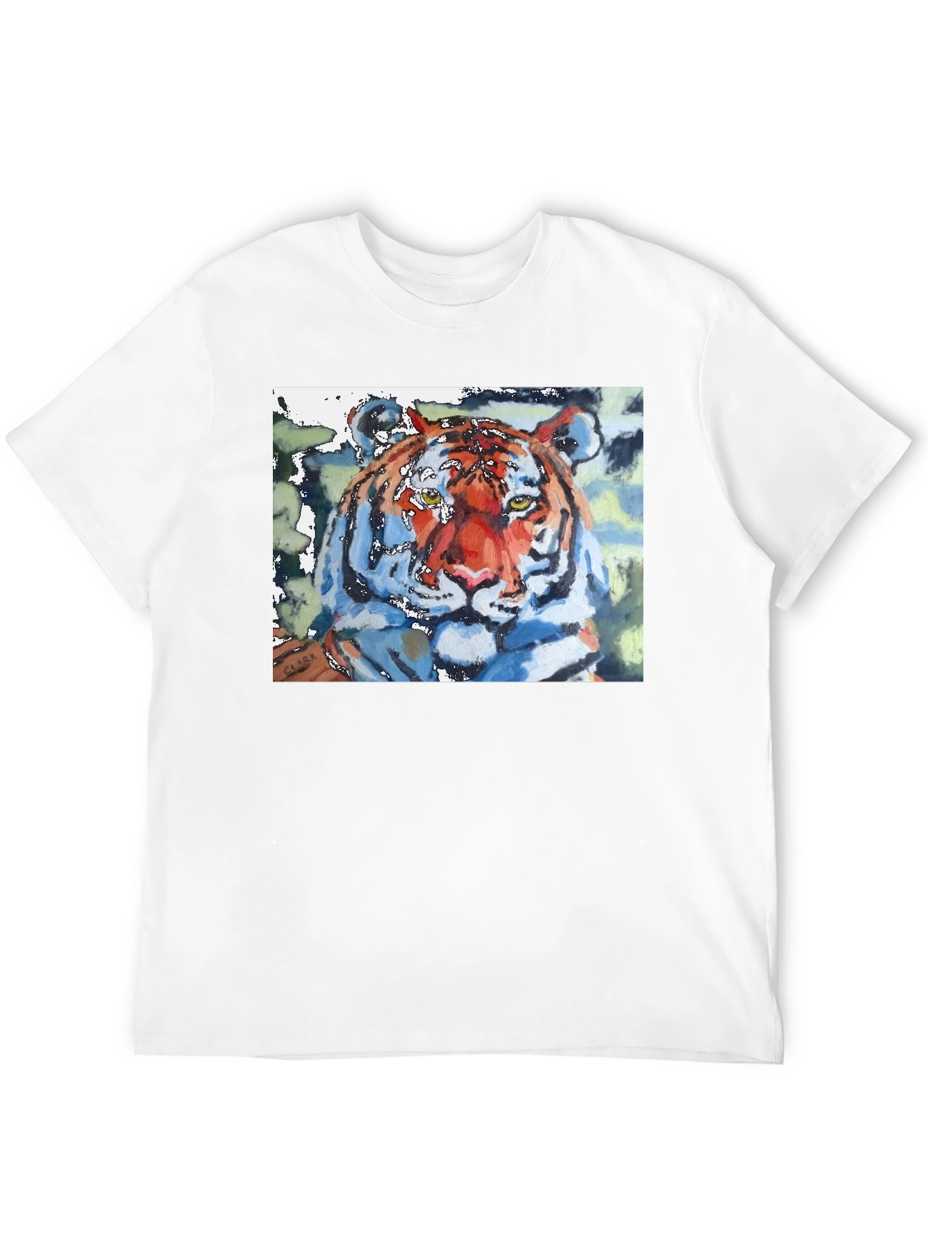 Black Tiger Watercolor Art Graphic T-Shirt view 12