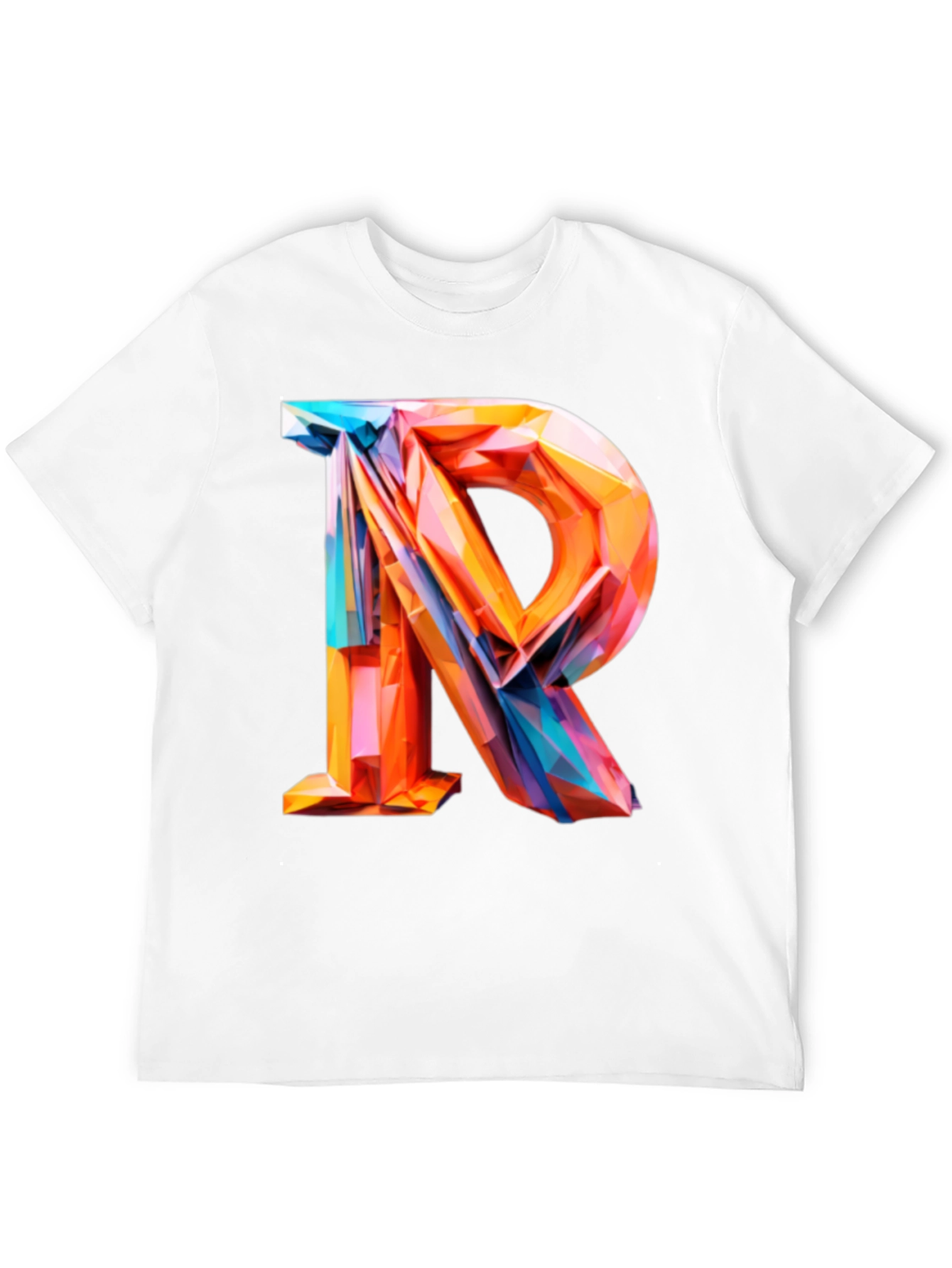 Black Abstract Letter R Graphic Tee - Modern Geometric Design view 12