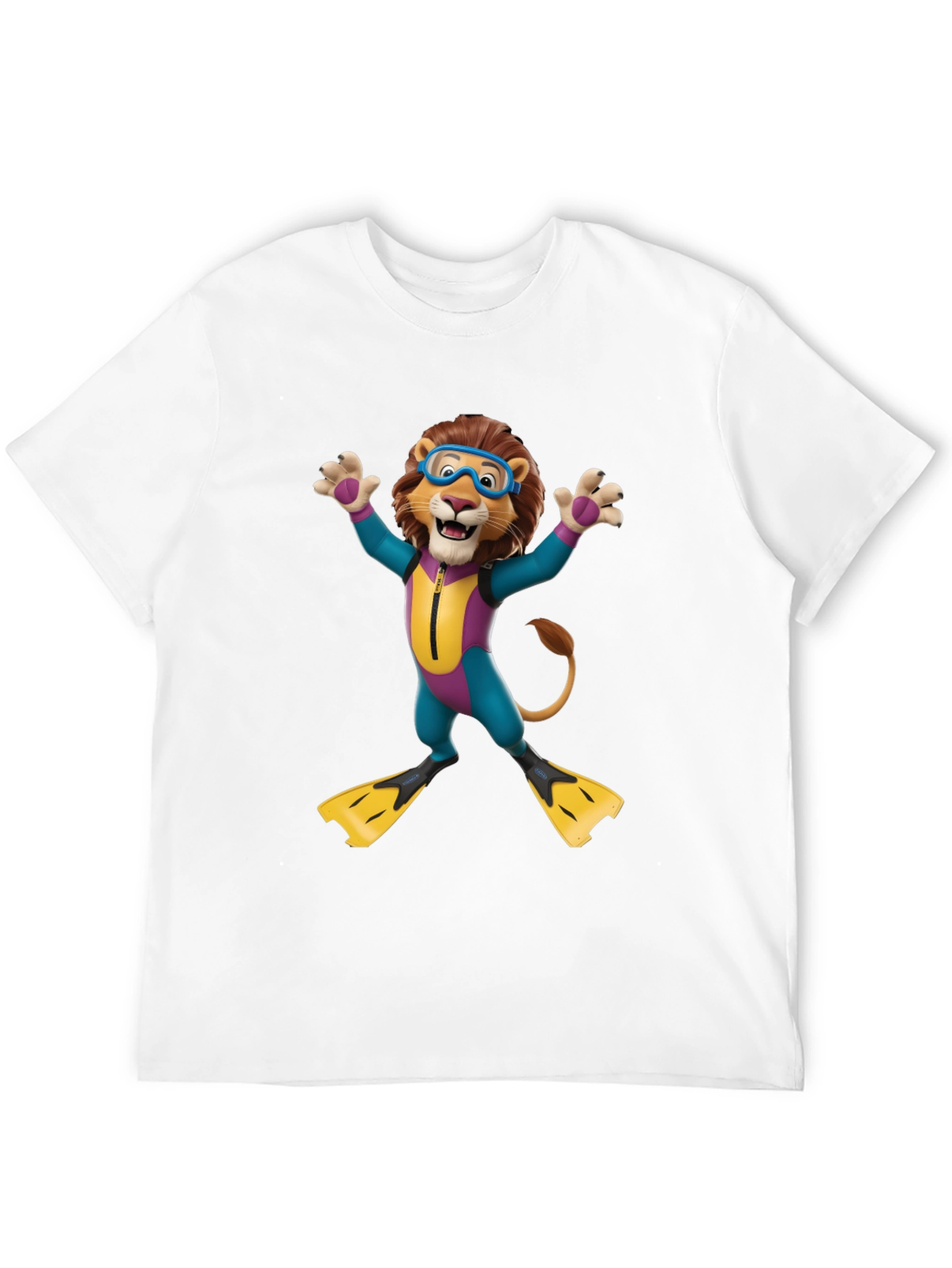 Black Lion Scuba Diver Graphic Tee - Fun & Unique Design view 12