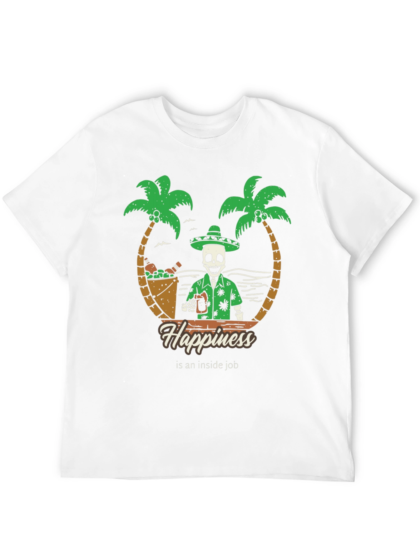 Black Happiness Inside Job Skeleton T-Shirt view 12