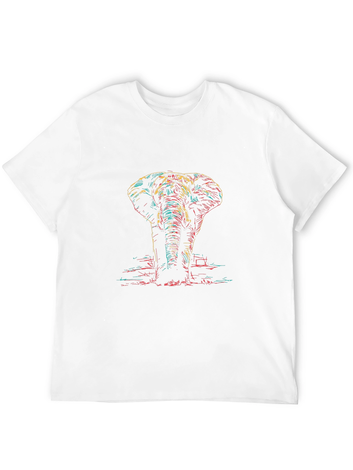 Black Elephant Graphic Print Men's Black T-Shirt view 12