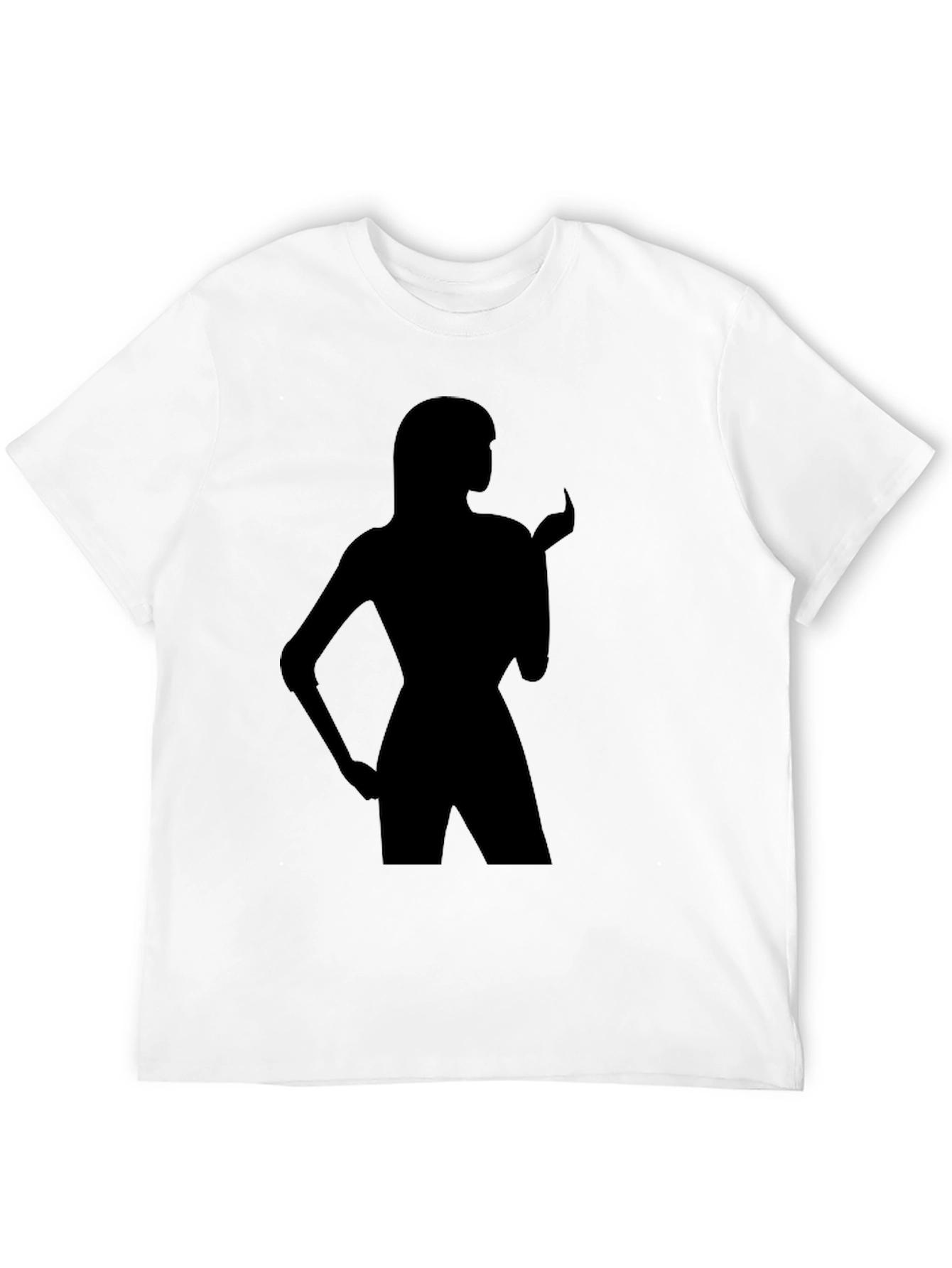 Black Silhouette Tee - Black T-Shirt with Figure Graphic view 12