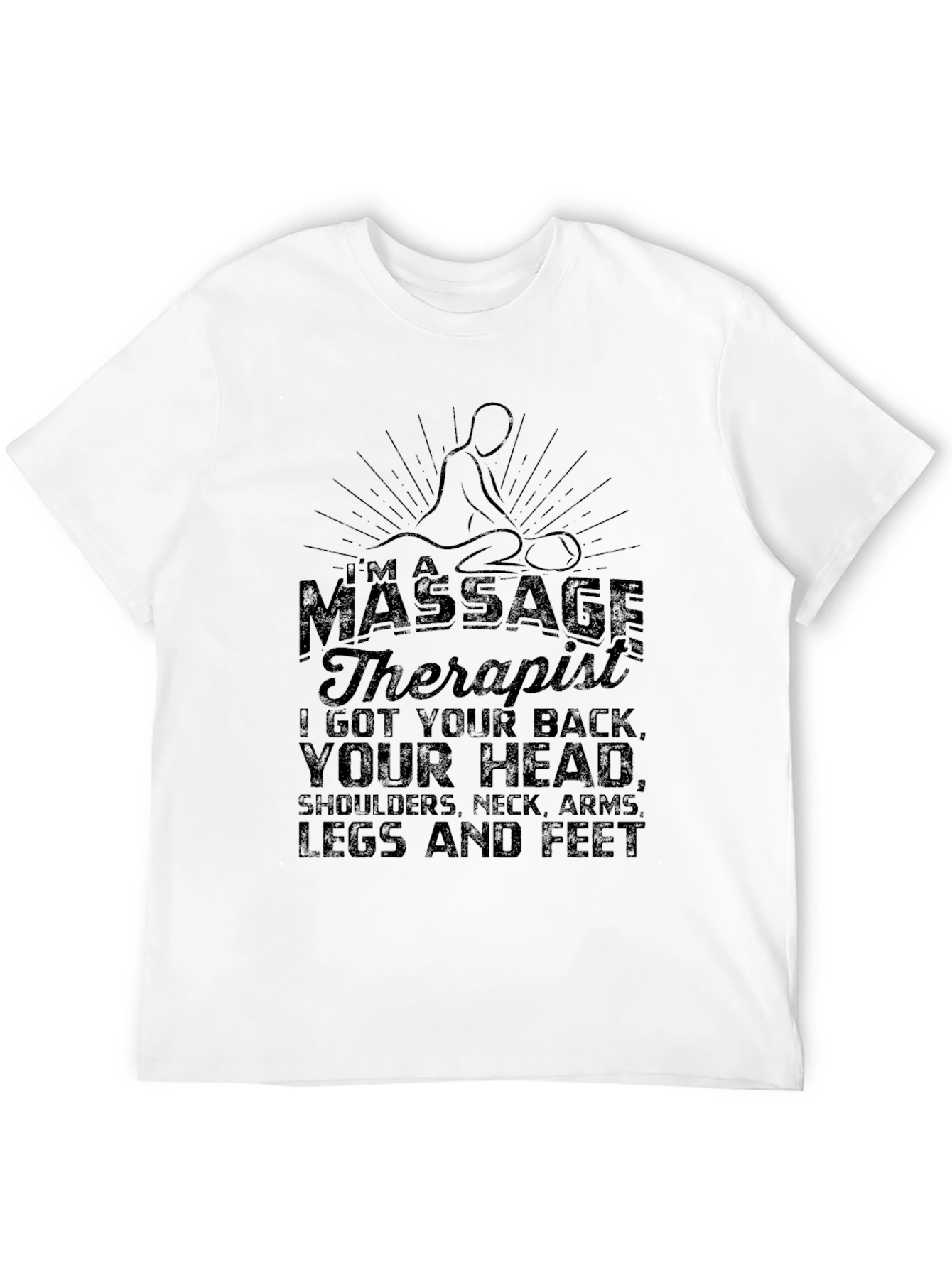 Black Massage Therapist Graphic T-Shirt - I Got Your Back view 12