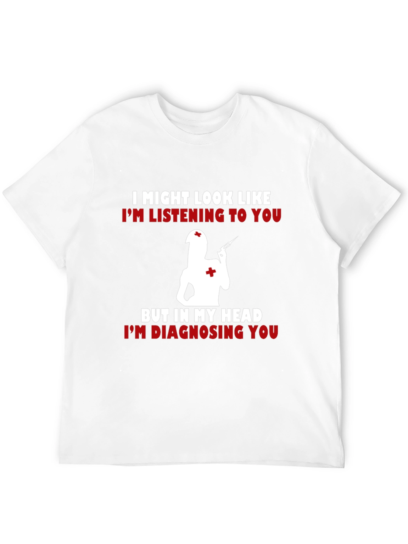 Black Funny Nurse T-Shirt - Diagnosing You! view 12