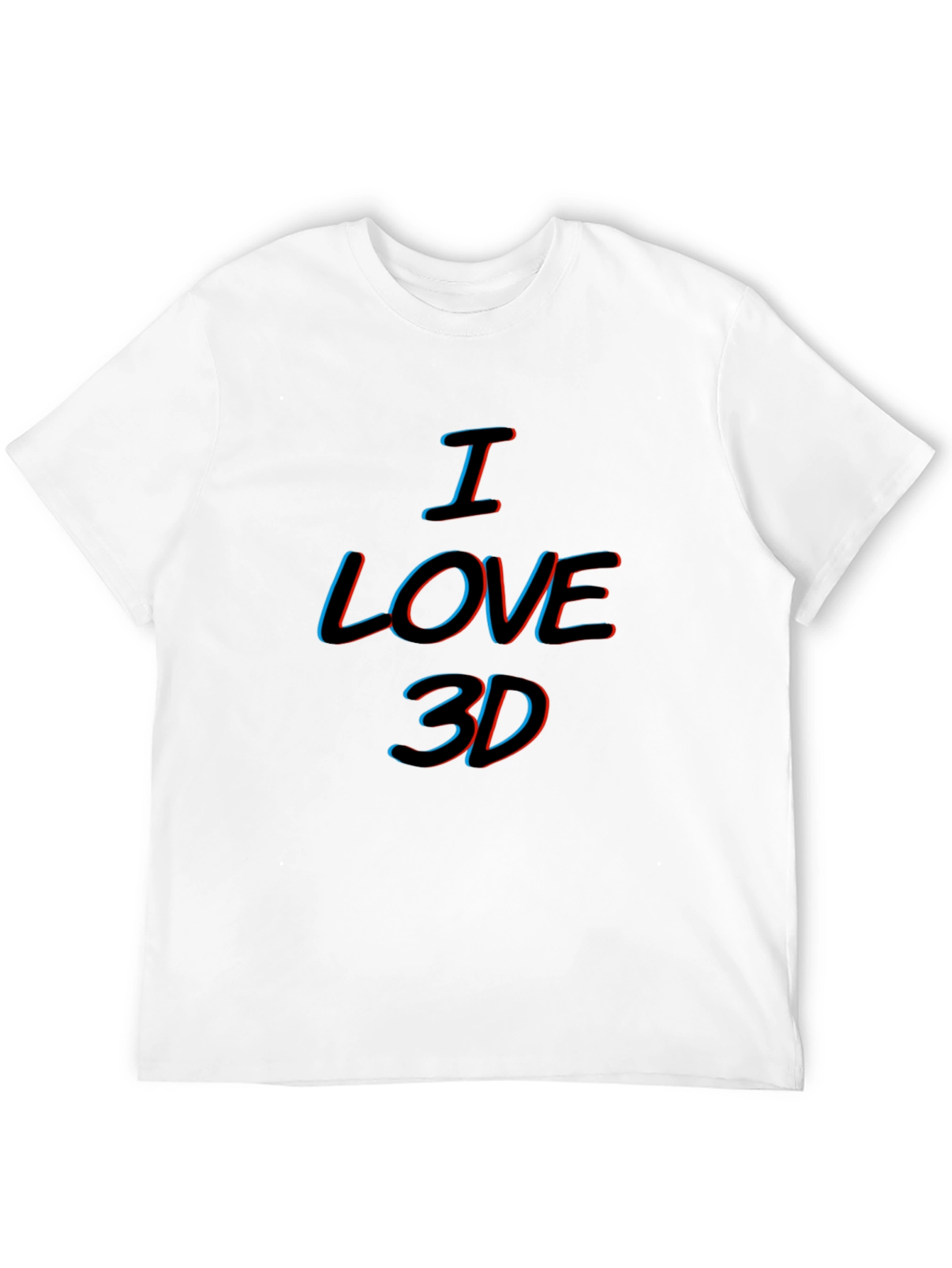 Black I Love 3D Black T-Shirt view 12