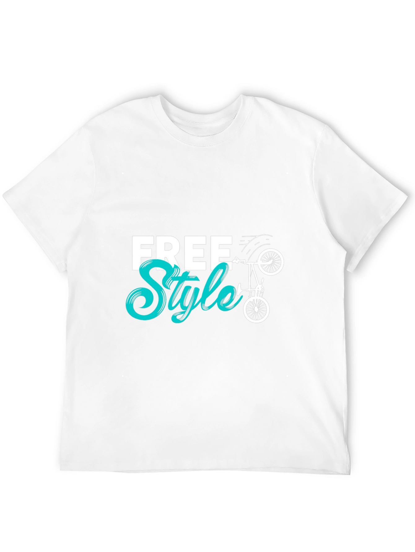 Black Freestyle Bike Graphic Tee - Cool Black Cotton T-Shirt view 12