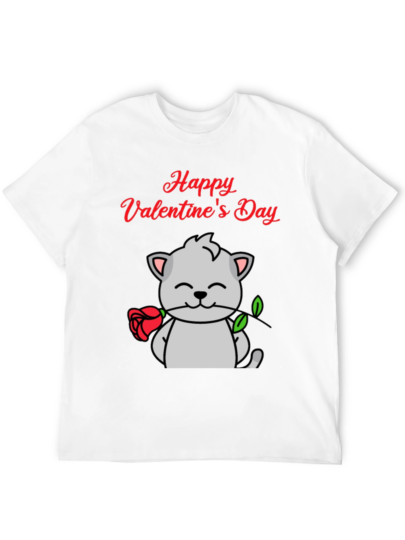 Black Happy Valentine's Day Cat T-Shirt view 12