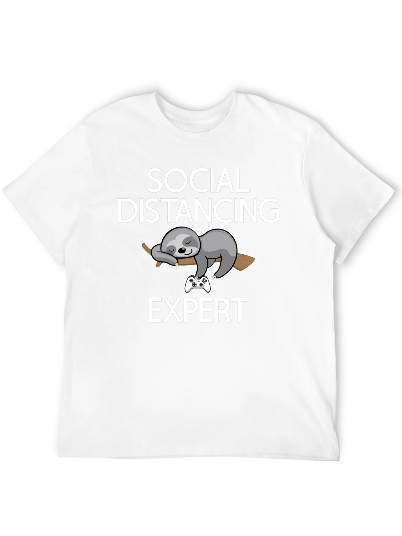 Black Social Distancing Expert Sloth Graphic Tee view 12