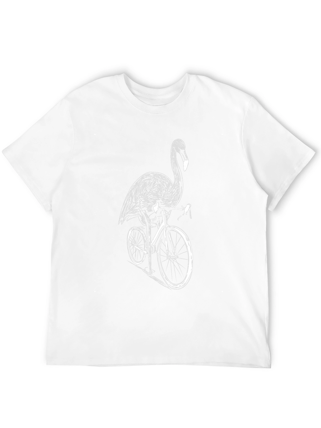 Black Flamingo Riding Bicycle Black Tee view 12