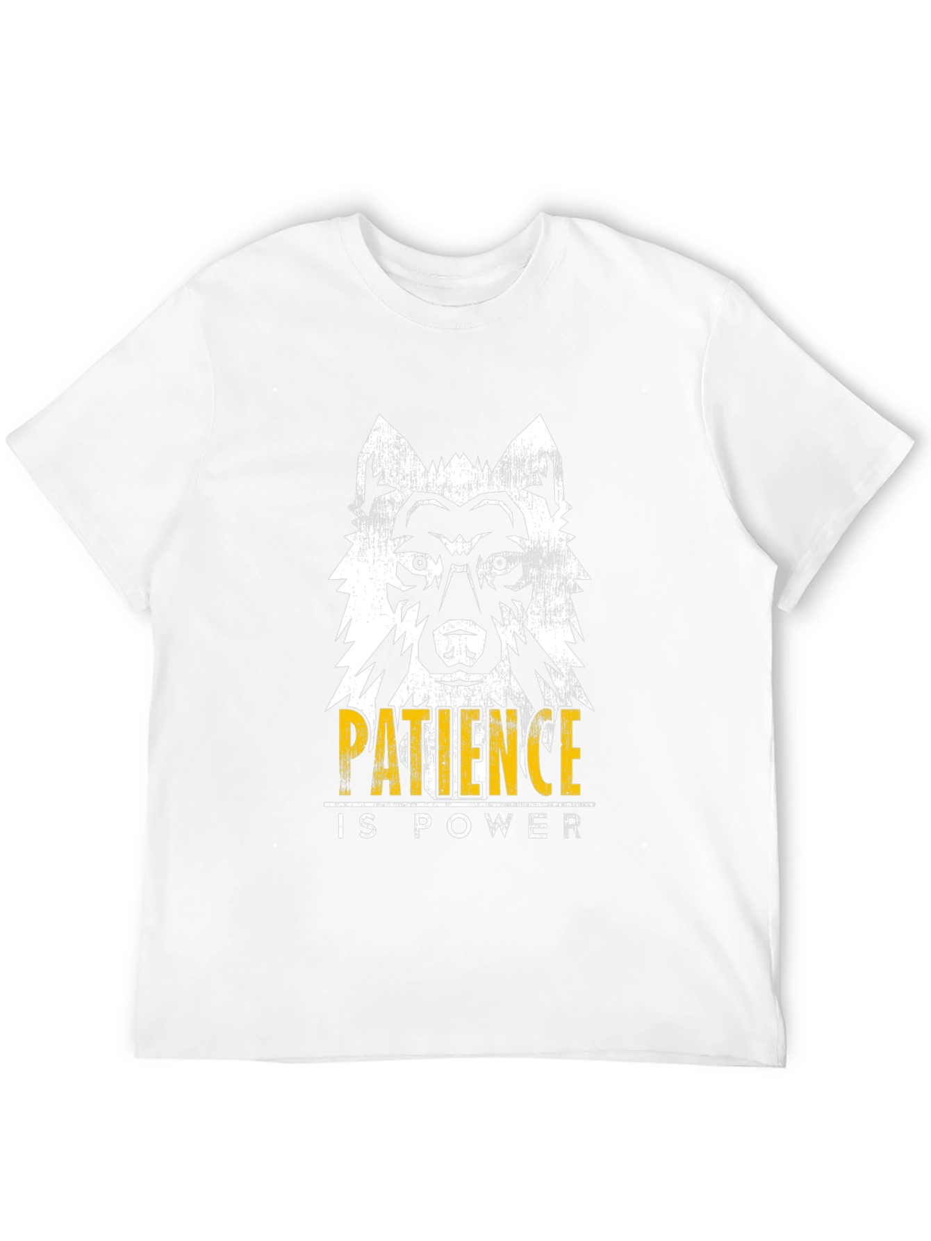 Black Wolf Patience is Power Graphic Tee - Black Cotton T-Shirt view 12