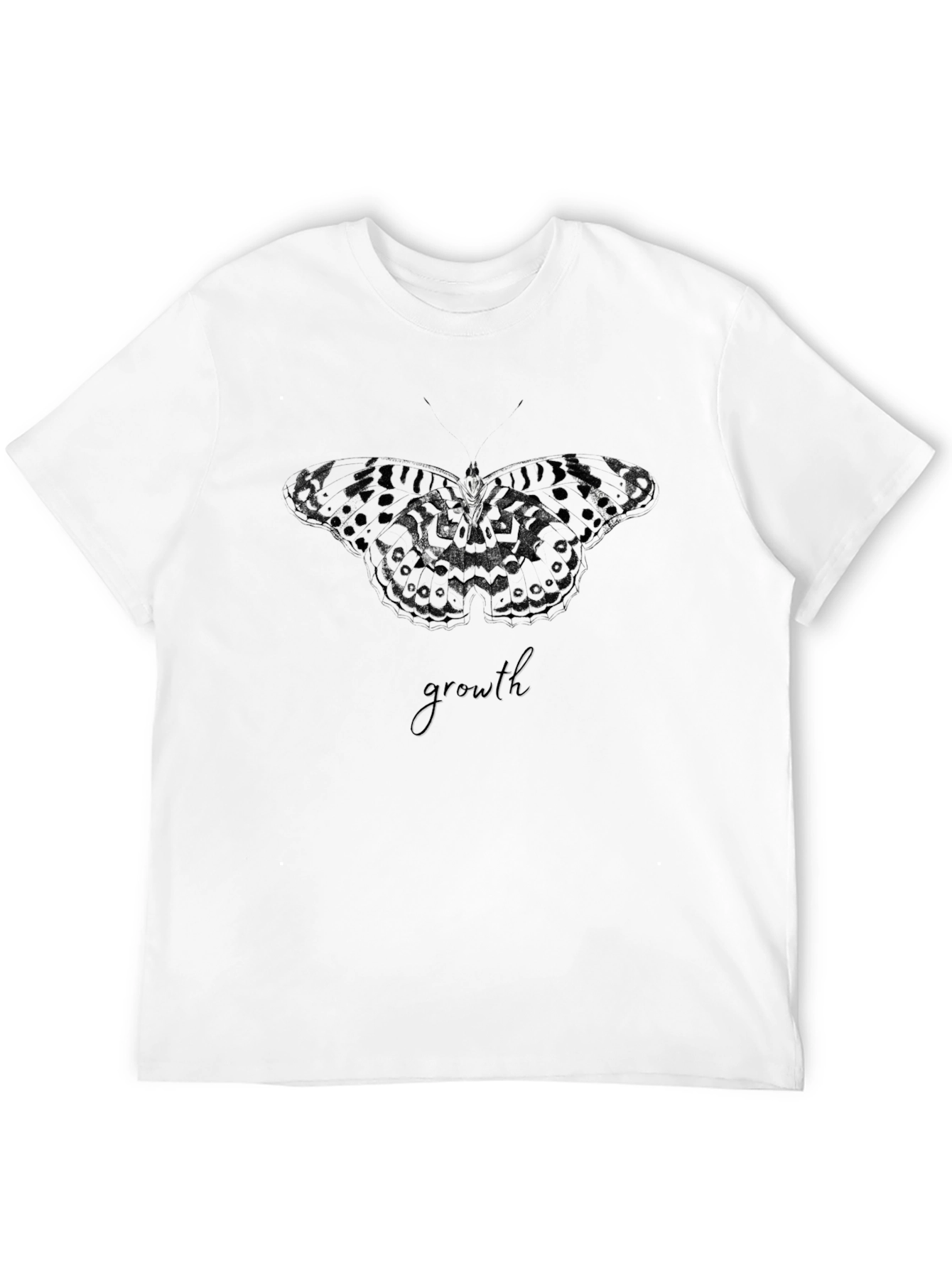 Black Growth Butterfly Black T-Shirt view 12
