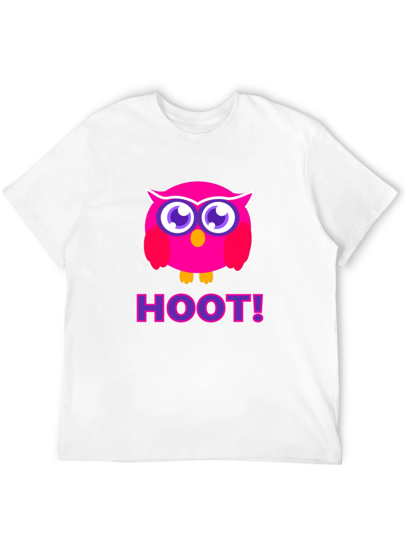 Black Pink Owl Hoot T-Shirt - Black Cotton Tee view 12