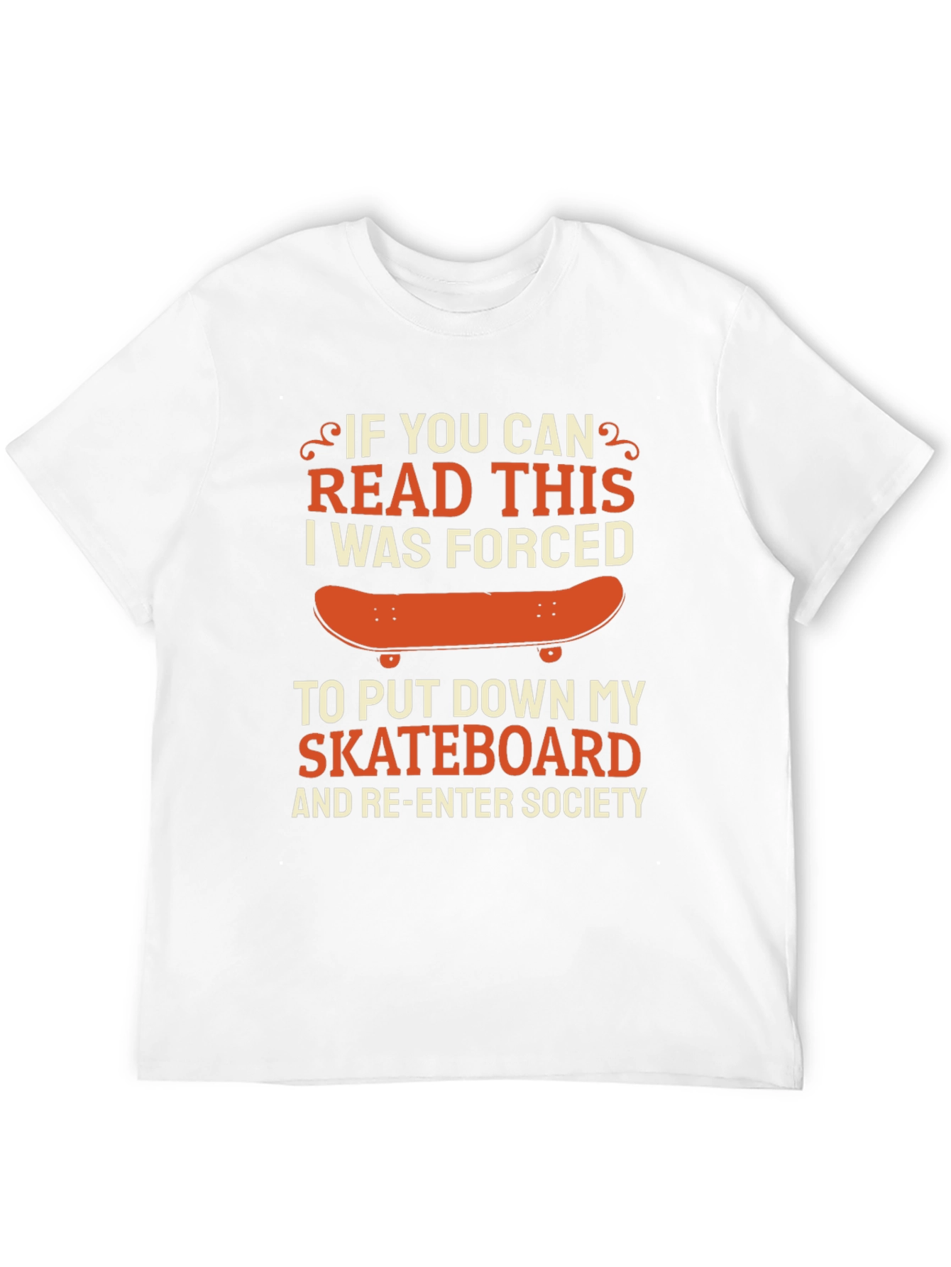 Black Funny Skateboarder T-Shirt: If You Can Read This view 12