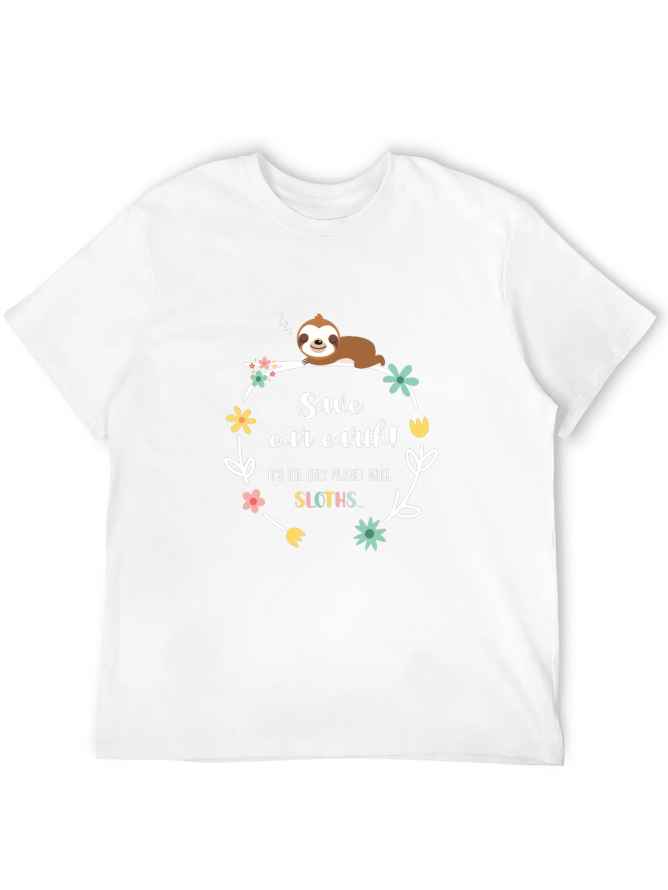 Black Save Our Earth Sloth Graphic Tee view 12