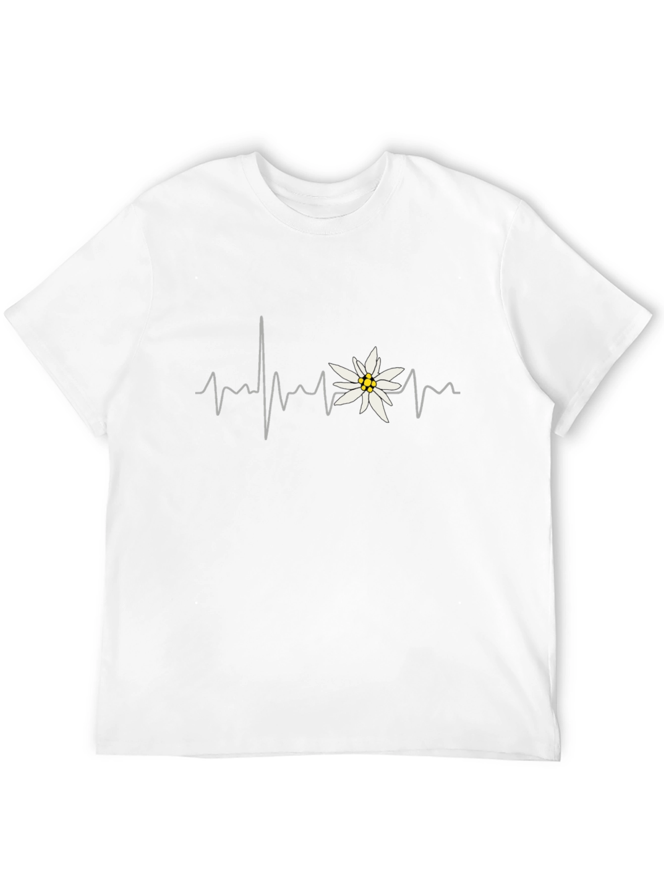 Black Edelweiss Heartbeat Tee - Black Cotton Blend Shirt view 12