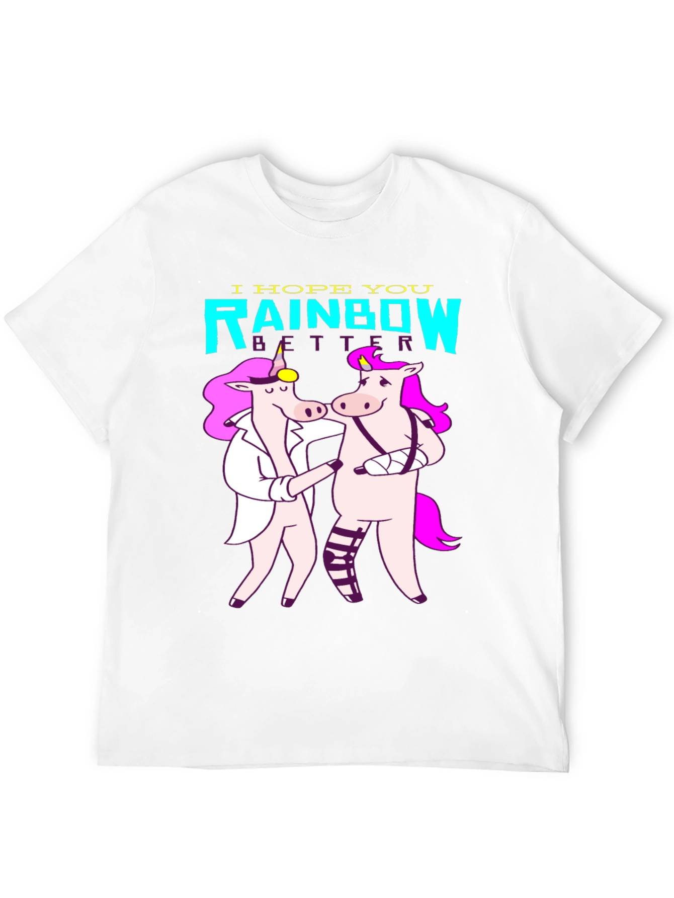 Black Unicorn Rainbow Get Well T-Shirt view 12