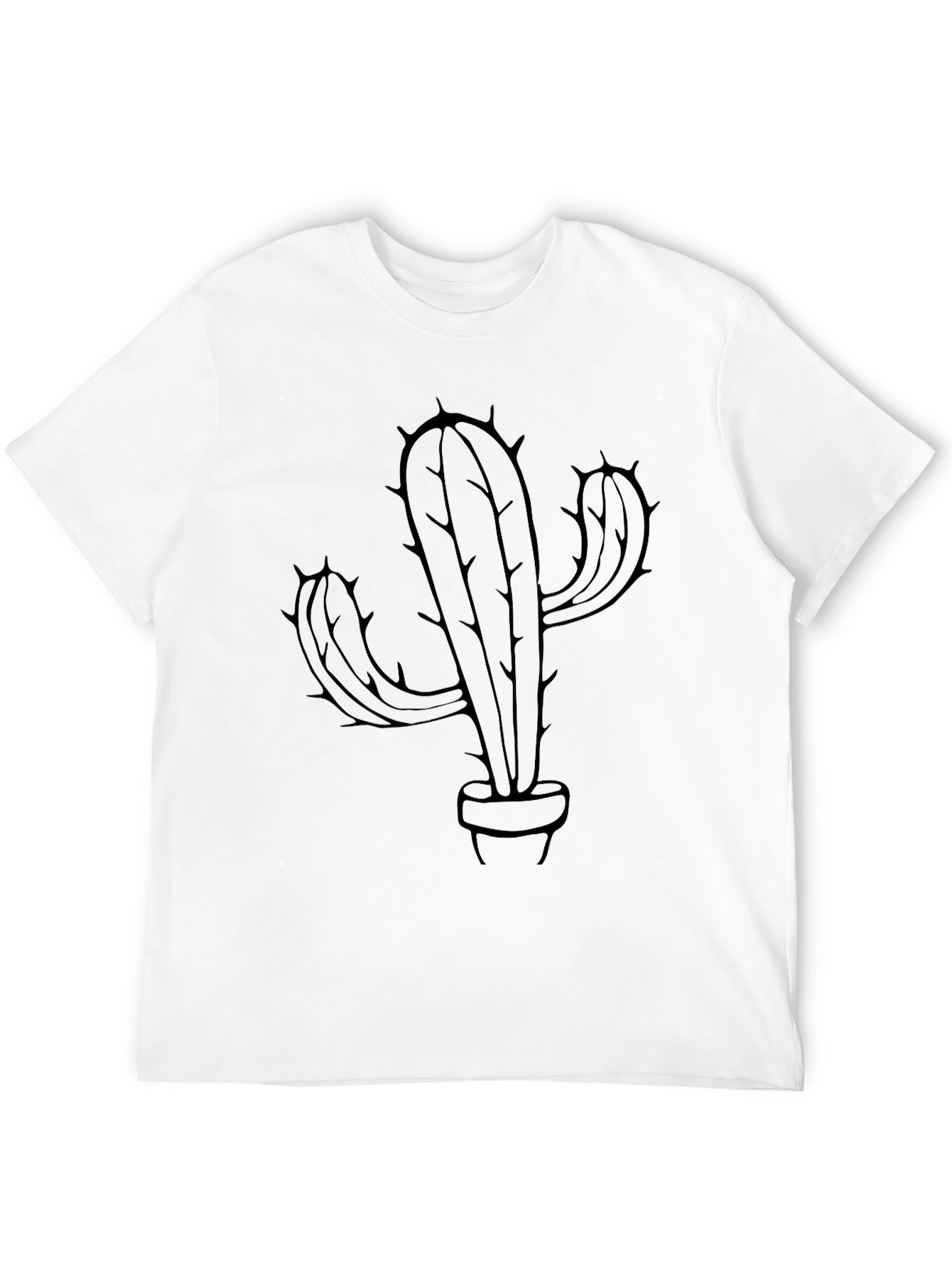 Black Black Cactus Print T-Shirt view 12