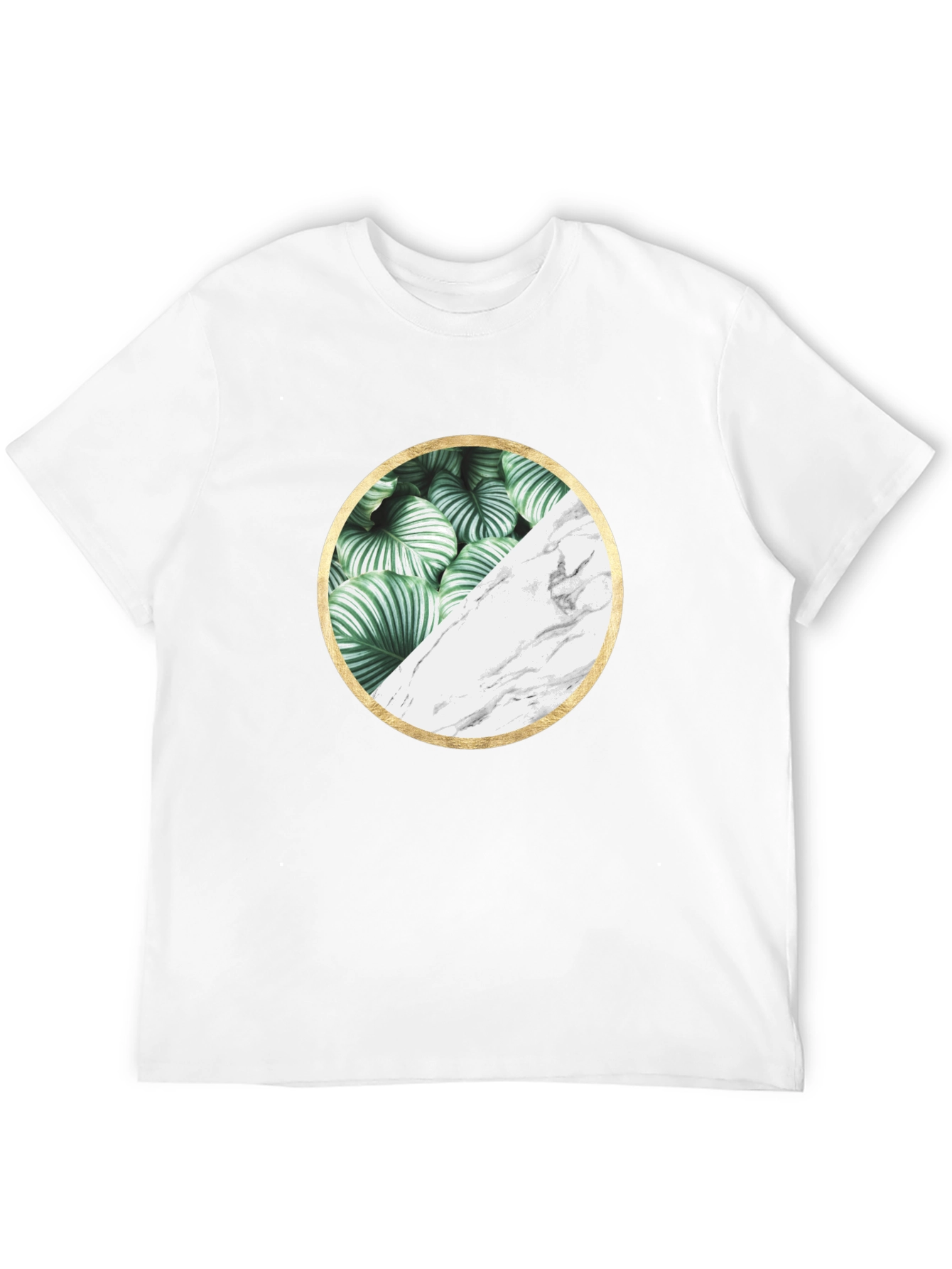 Nature Marble Circle Graphic Black Tee - 12