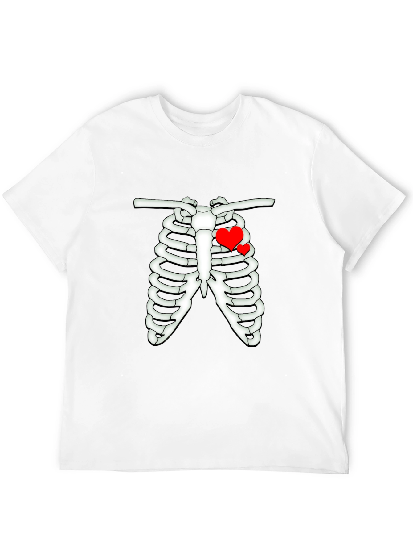 Black Heart Rib Cage Graphic Tee -  Men's Black T-Shirt view 12
