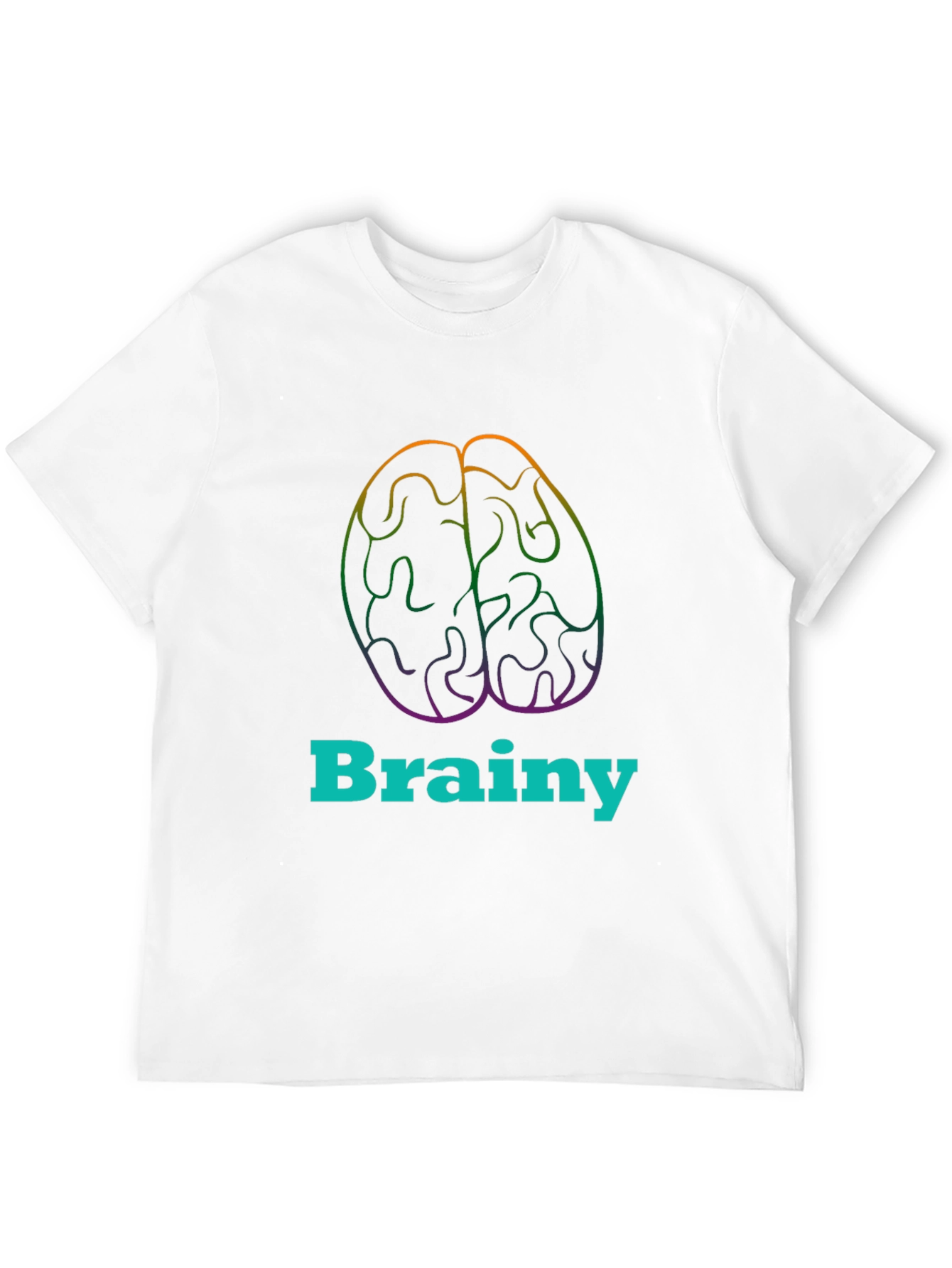 Black Brainy Tee - Colorful Brain Graphic T-Shirt view 12