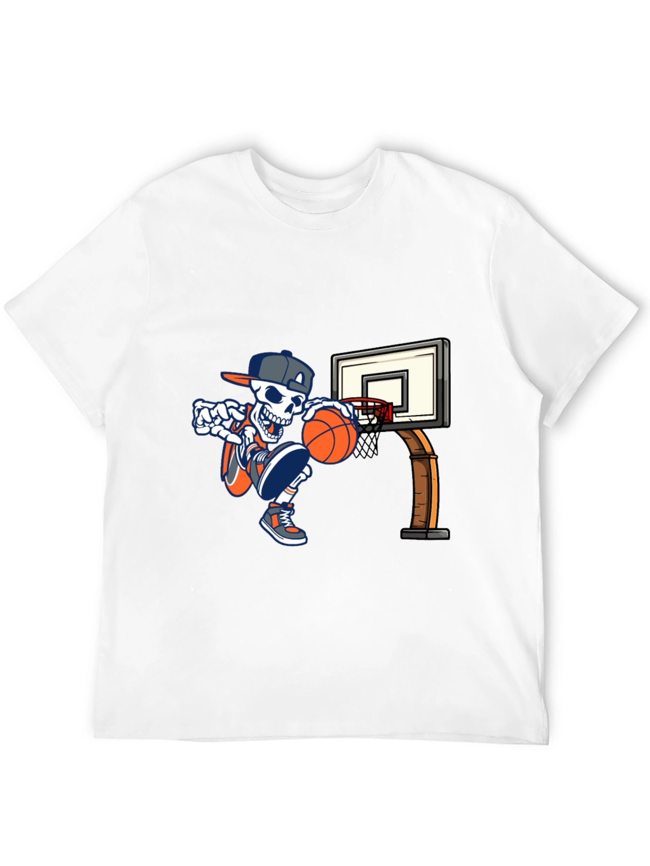 Black Cool Skeleton Basketball T-Shirt view 12