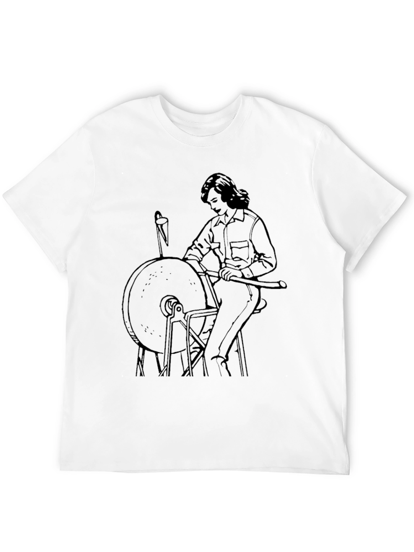 Black Retro Grinding Wheel Graphic Tee view 12