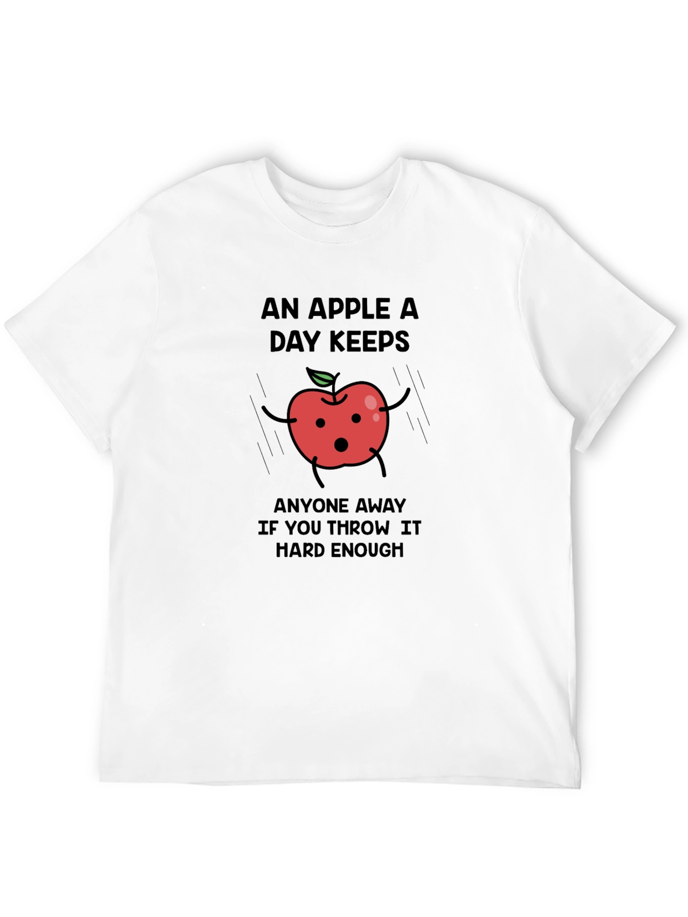 Black Funny Apple T-Shirt - An Apple a Day Keeps... view 12