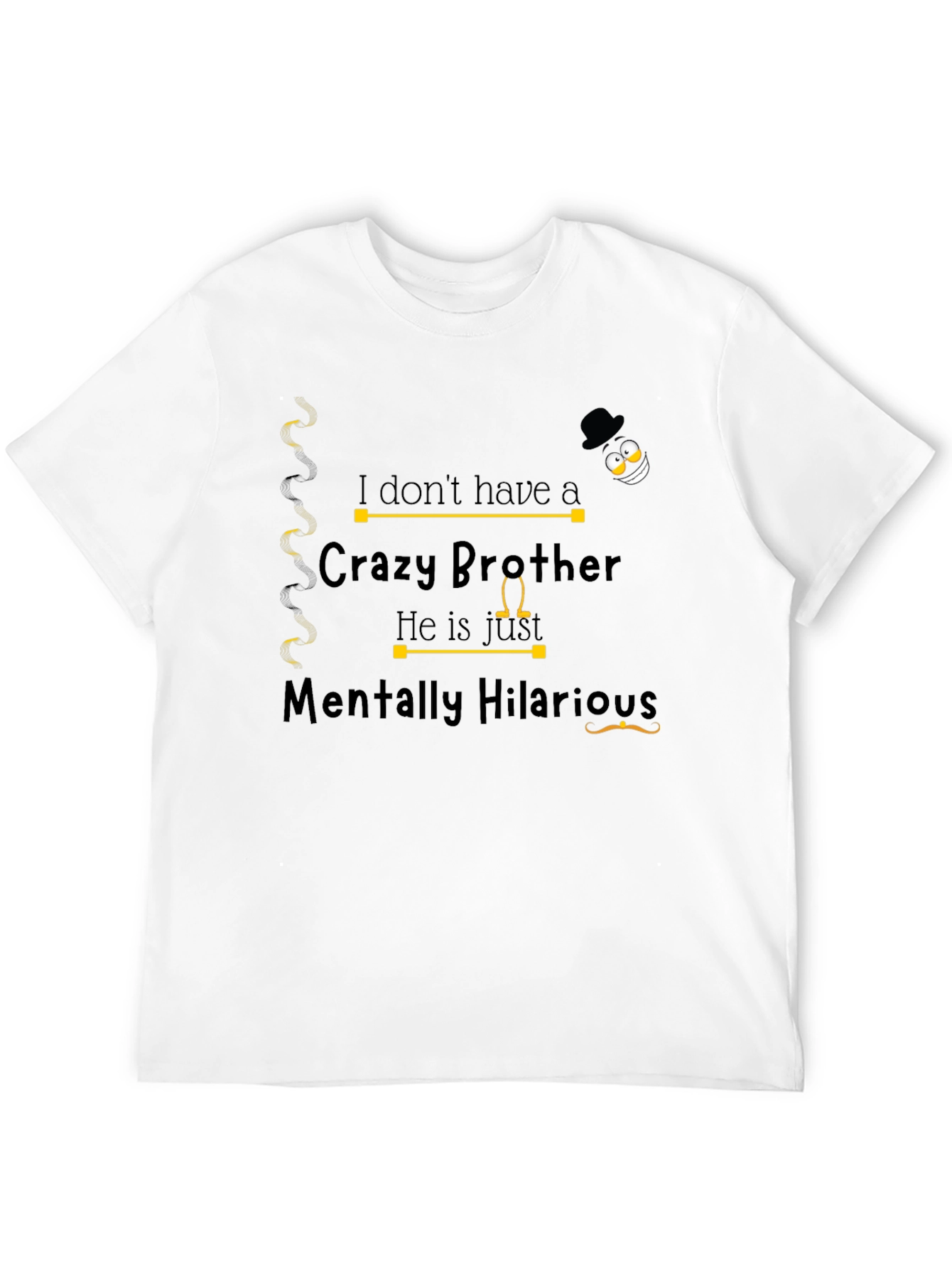 Black Funny Brother T-Shirt - Crazy Brother view 12