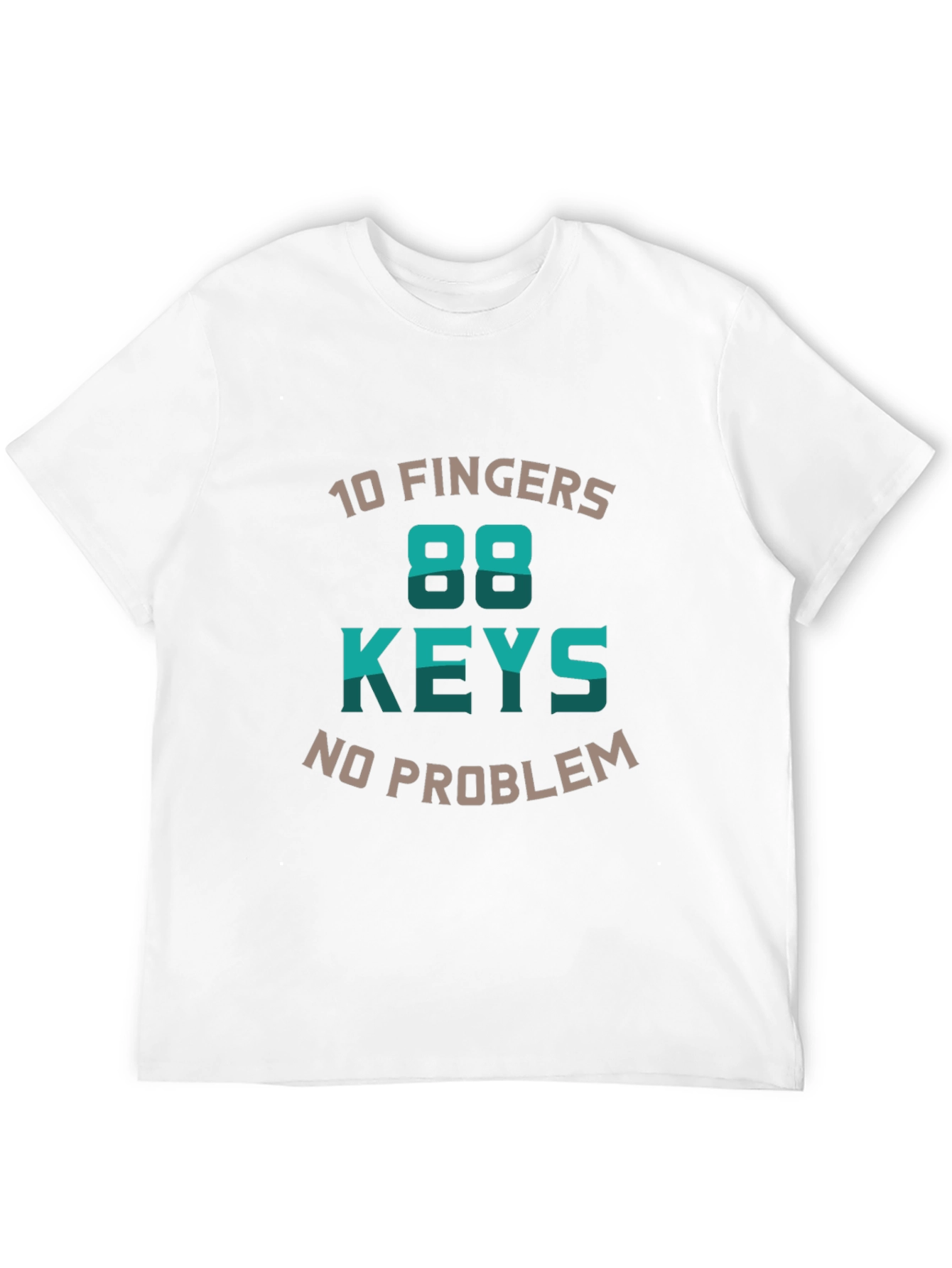 Black 10 Fingers 88 Keys No Problem Graphic Tee view 12