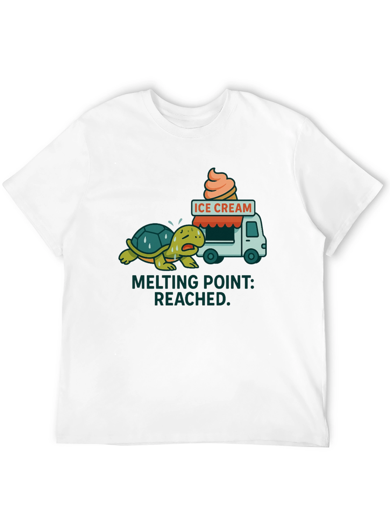 Black Melting Point Reached Turtle Ice Cream T-Shirt view 12