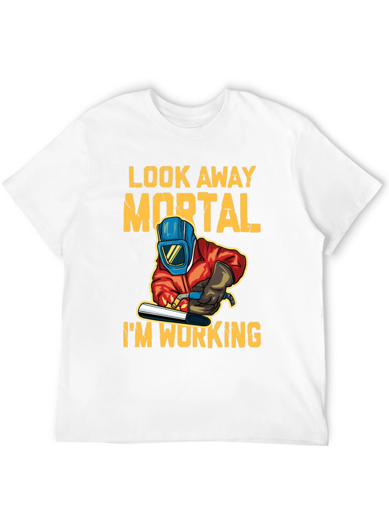 Black Look Away Mortal I'm Working T-Shirt view 12