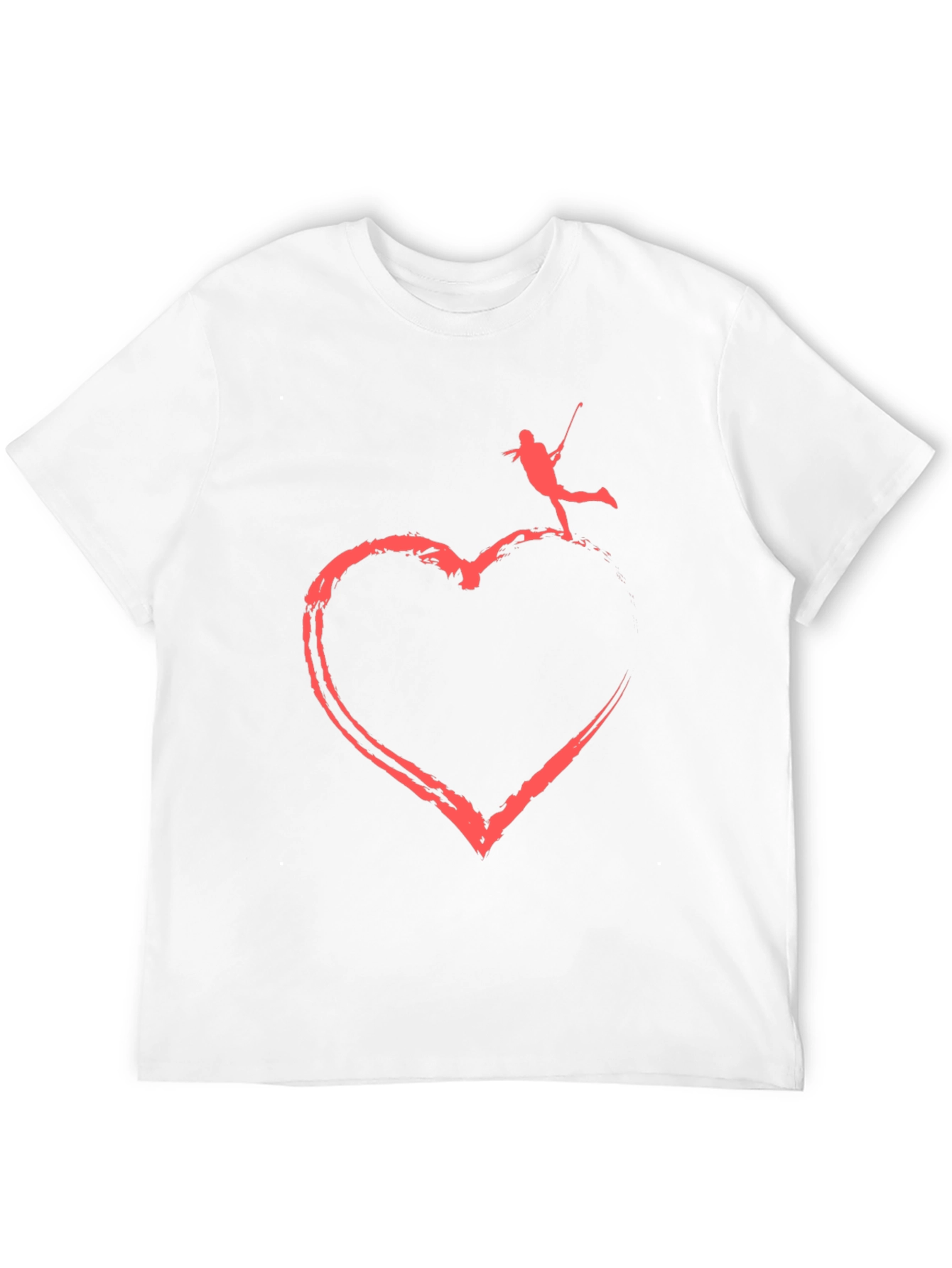 Black Golfer Heart Graphic Tee - Stylish Cotton T-Shirt view 12