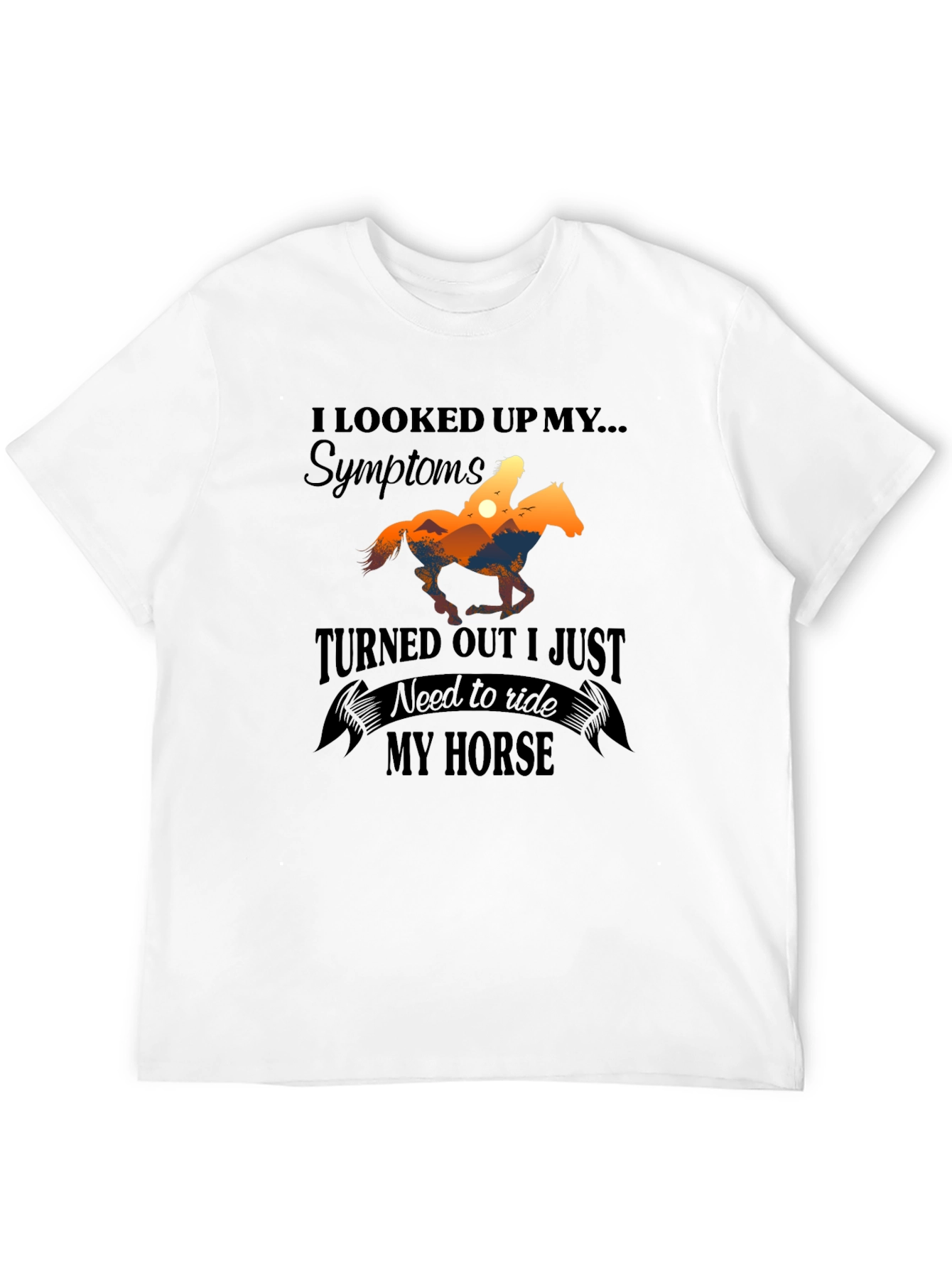 Black Funny Horse Riding T-Shirt - Need to Ride My Horse Tee view 12