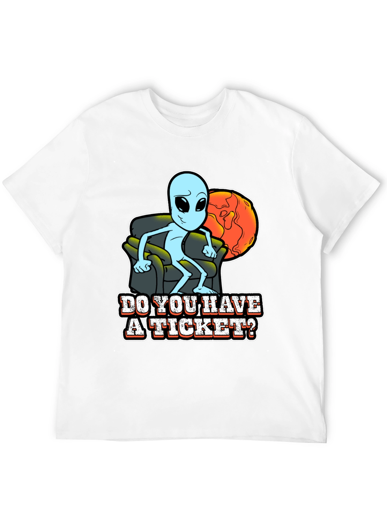 Black Alien "Do you have a ticket" Graphic T-Shirt view 12