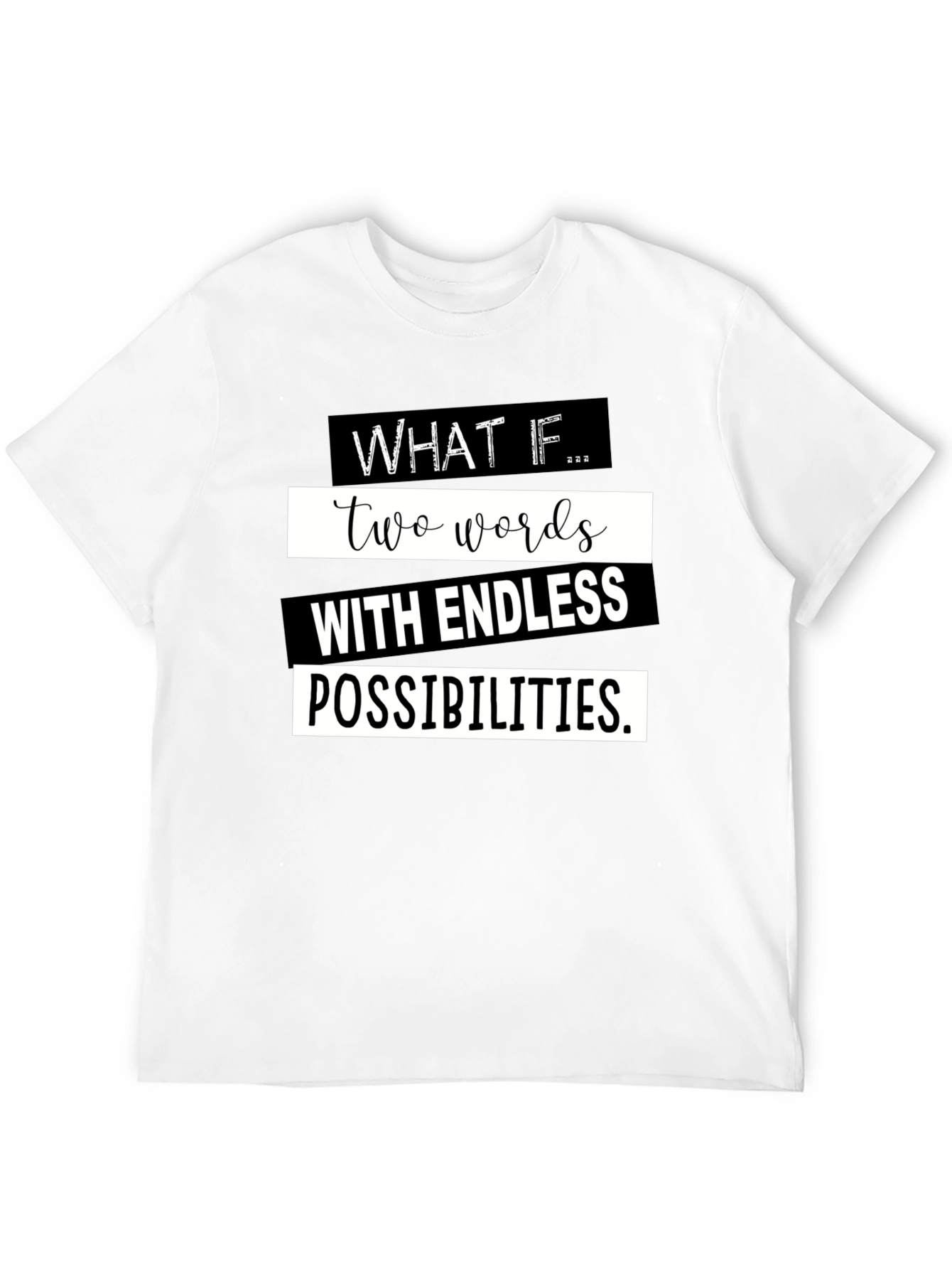 Black What If T-Shirt - Endless Possibilities Graphic Tee view 12